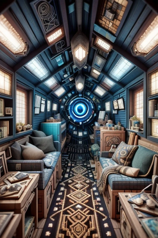 style of ral-3dcubes, Futurism, Nonchalant "A poet's pen weaves words like magic, conjuring emotions in the depths of the reader's soul.", inside of a Eye-catching Shed, Illustration, 35mm, <lora:ral-3dcubes-sd15_epoch_9:0.75>, highly enhanced, winning, intricate detail, highly decorated, complex