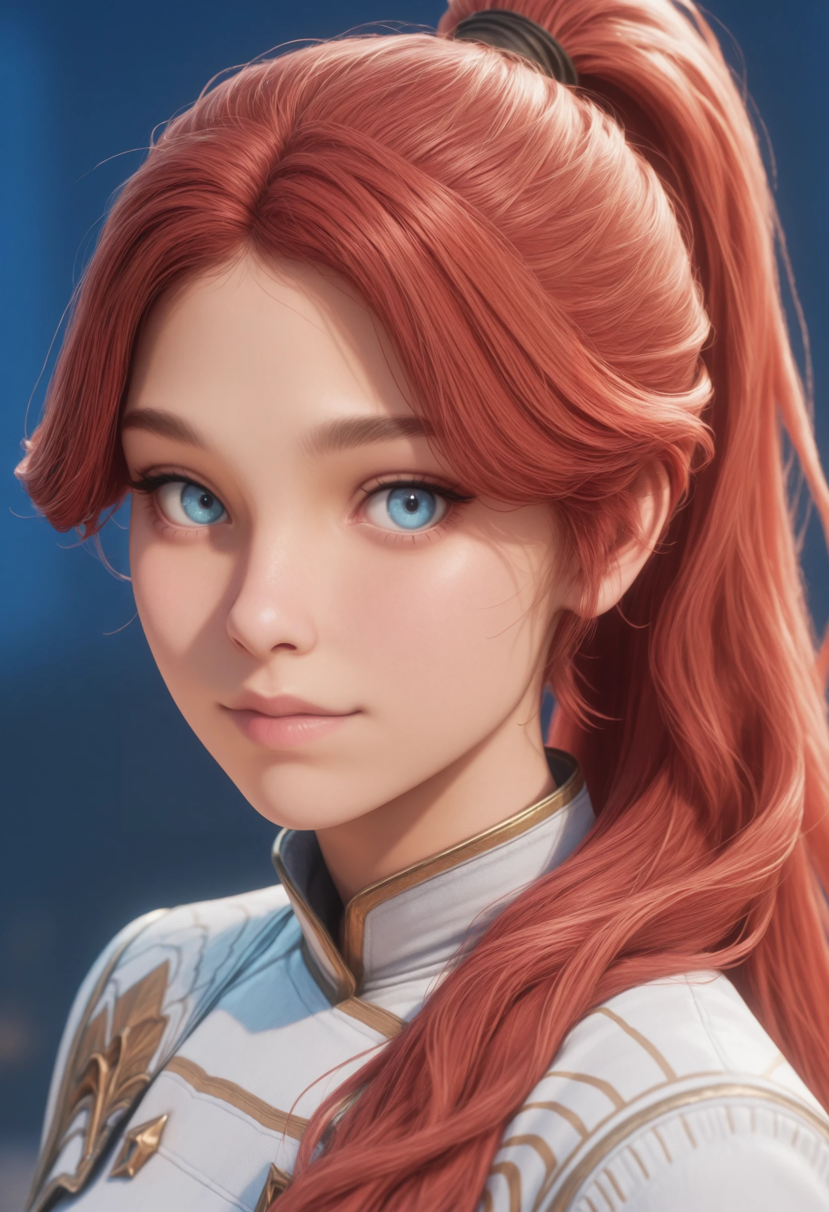 masterpiece, very aesthetic, best quality, absurdres, newest,
<lora:ILE3Maelle:1.0>
E3Maelle, 1girl, red hair, long hair, ponytail, blue eyes, looking at viewer, portrait