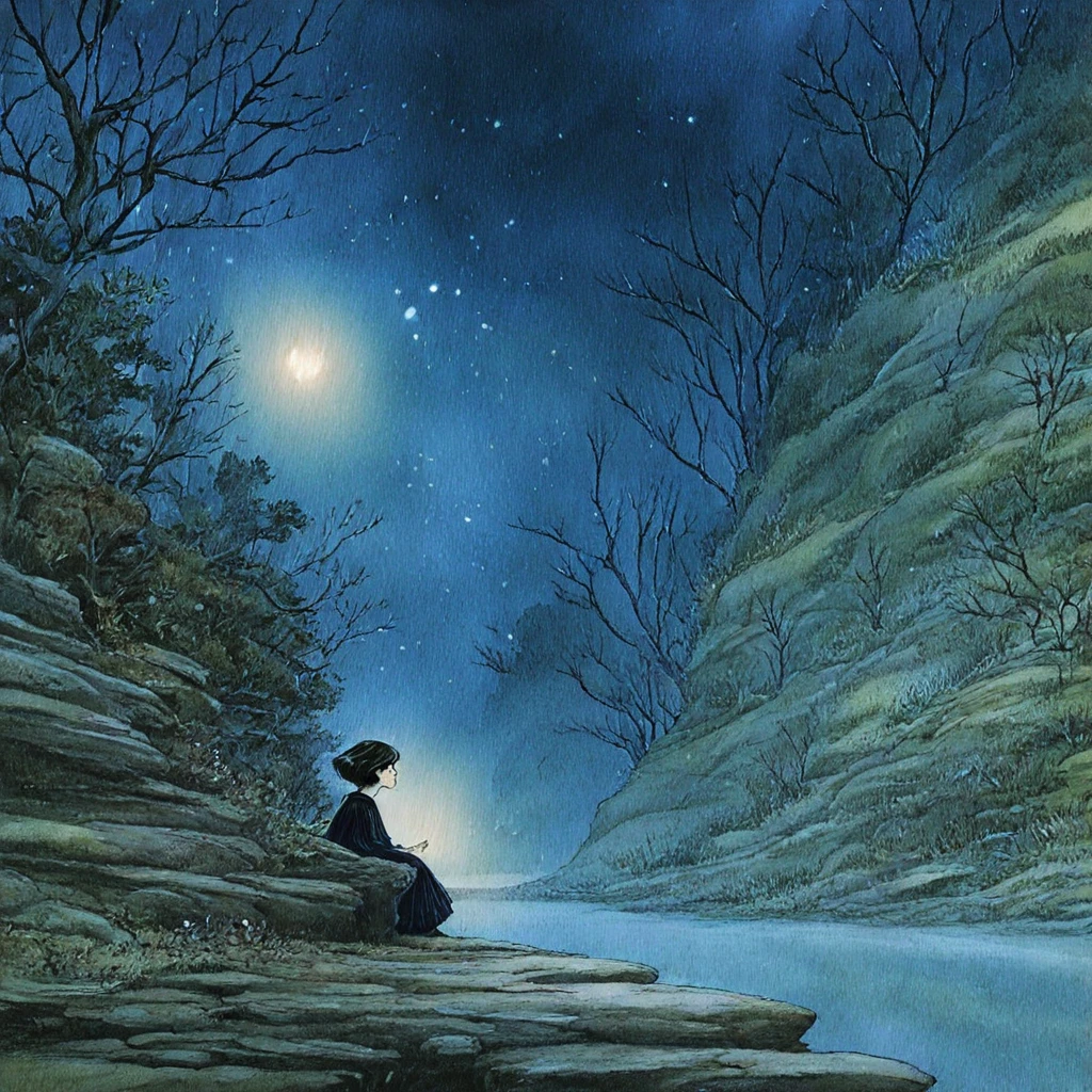 <lora:DarkGhibliMJ7Illustrious:1> Studio Ghibli Dark Fairytale, Landscape