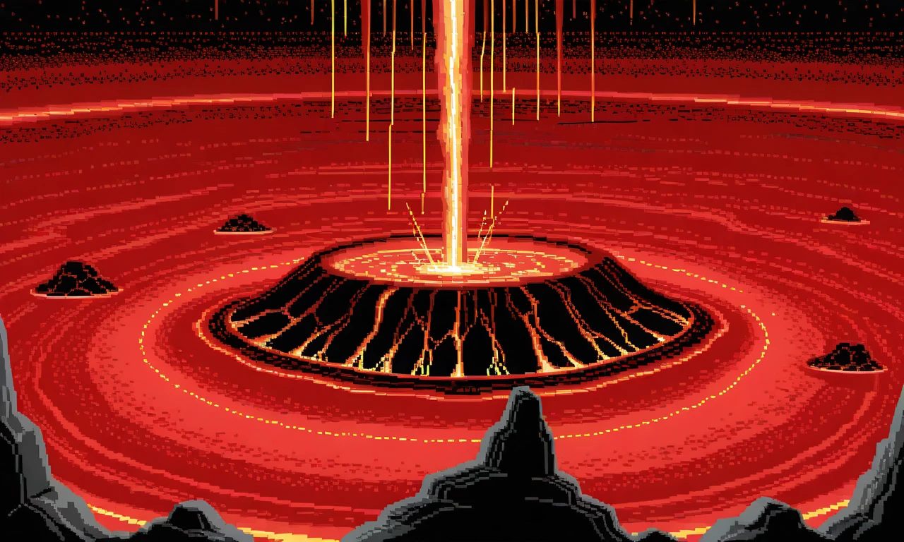 <lora:dosega-il:1> d0s3g4 style, lava planet,, best quality, high quality, masterpiece,