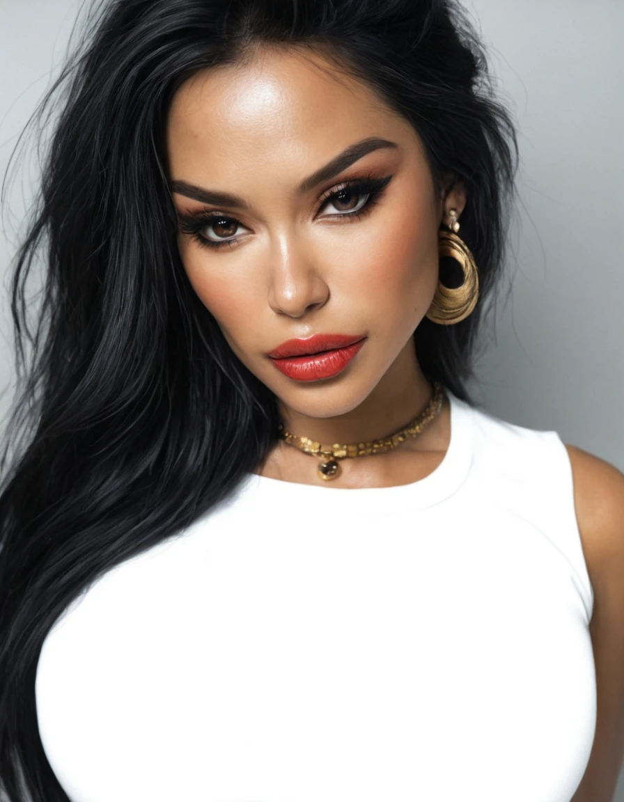 (Instagram photos)a baddie caramel, latina blasian mixed women,glossy skin extremely long glossy black hair touching the floor,) tattoos on skin, necklace that says "(MARII)" who is considered a trendsetter in the field of luxury and lifestyle and gives her followers unique style tips., breasts like Emily Ratajkowski, hourglass figure, the face of a very beautiful gypsy, inspired by exclusive shopping tips and personal experiences, 8 K, extremely detailed, photorealistic, complex parts, реалистичная texture кожи, realistic hair, texture, cheerful, 8 K uhd, Best quality, a high resolution, Attention to detail, big, hot pose on the bed in lingerie, view from above, well-lit and detailed face
STICKING OUT TONGUE SALIVA DRIPPI N