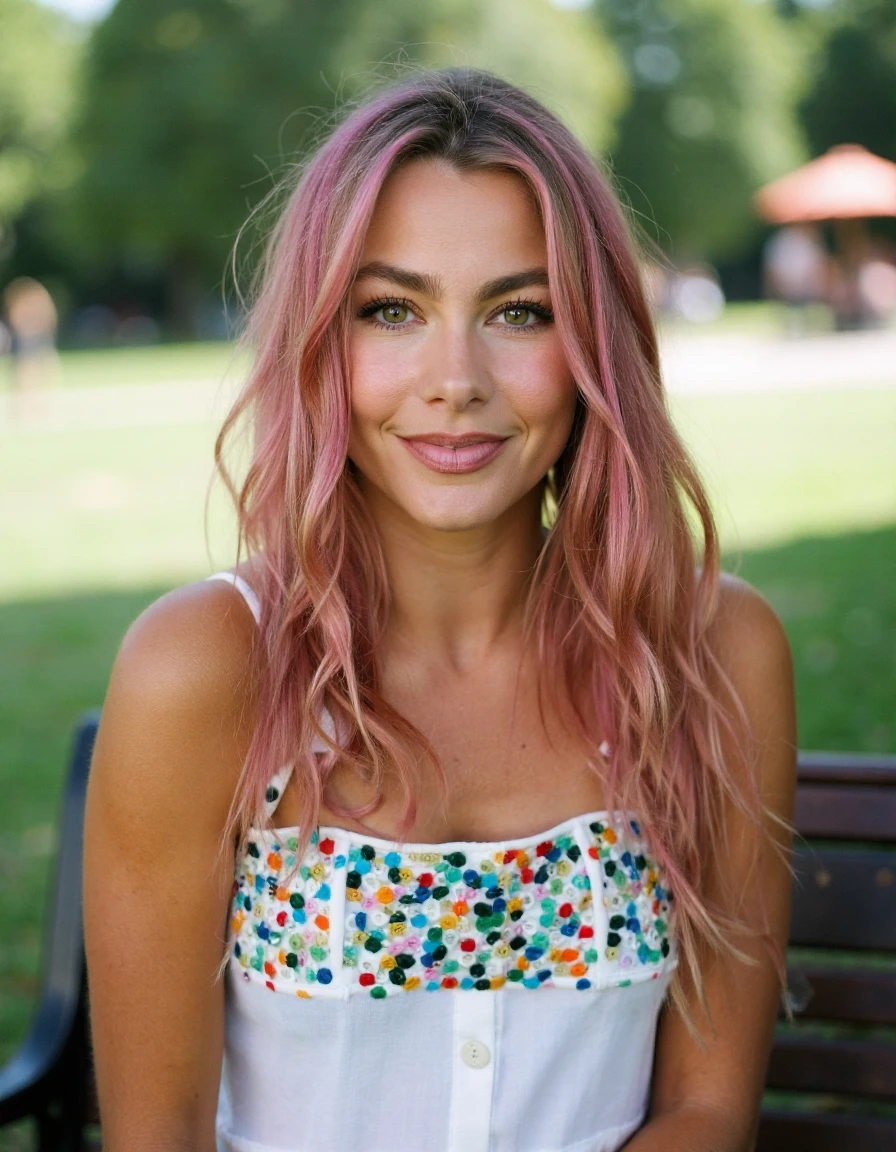 beautiful sequined painter's smock buttoned to the top <lora:zz_s_Chest_Size_Slider:-2> buttoned up top