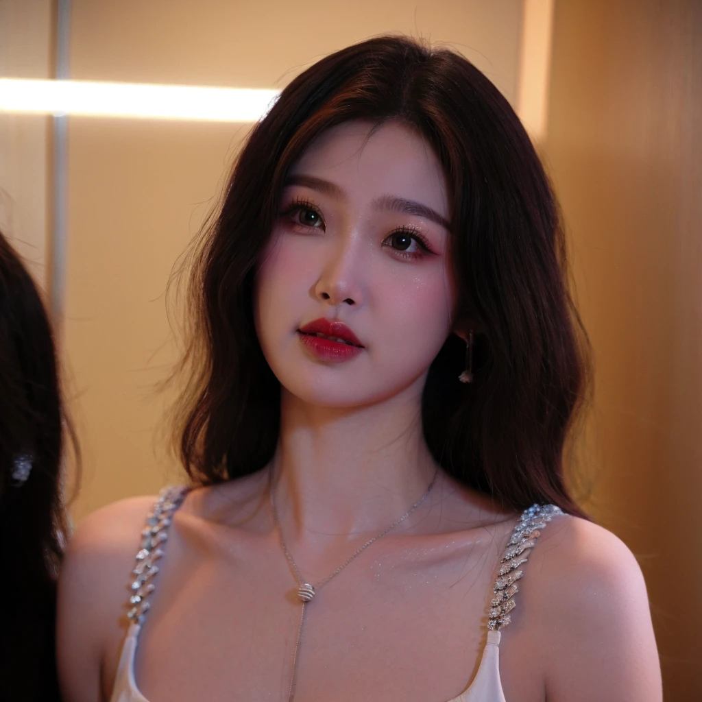 Irene, (best quality, Ultra-detailed), (realistic:1.37), beautiful and detailed face, ultra-realistic texture, delicate face, delicate body, red lipstick, long-lasting colors. high definition, 8K.