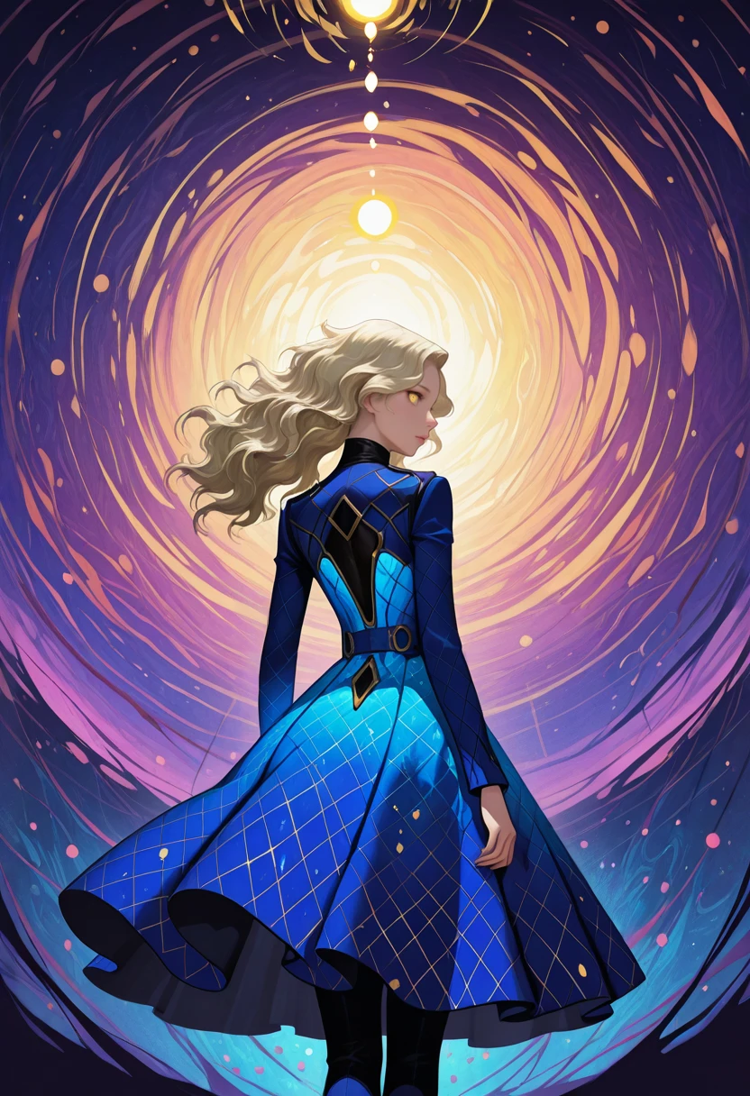 masterpiece, very aesthetic, best quality, absurdres, newest, solo,
<lora:ILP4Margaret:1>
P4Margaret, 1girl, yellow eyes, wavy hair, long hair, avant-garde dress, surreal dreamscape, floating in air, abstract background, artistic photography, hyperrealism, from behind