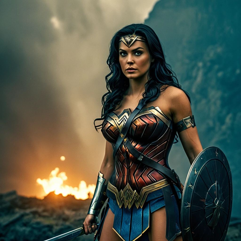 UHD, 4k, ultra detailed, cinematic, a photograph of <lora:Wonder Woman illu v1.1:0.9>
wonder woman in full armor staring at camera, epic, beautiful lighting, inpsiring