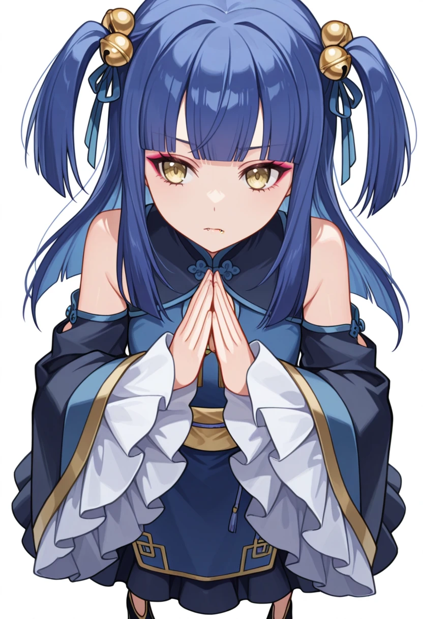 (shylily/(Twich/):1.5),(masterpiece:1.2),(best quality:1.2),1 girl,,Bunny ears,{(Heterochromia)},lolita whore,a pair of black wings,Stand up,{White background 1::5}