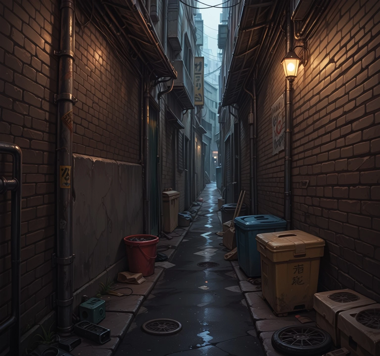 (masterpiece, best quality), alley, <lora:BackAlley_illustrious-10:1>