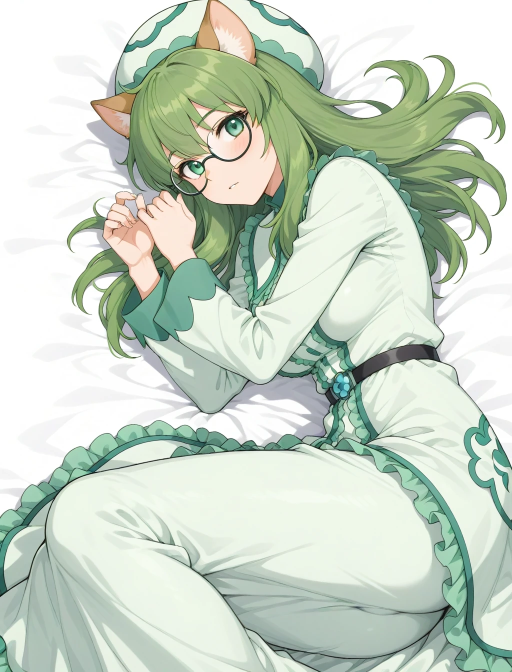 <lora:cheadle_yorkshire_XL_illustrious-noob_v1:1> 1girl, cheadle yorkshire, frilled dress, on side,, best quality, masterpiece, high quality, highres, absurdres ,<lora:NoobV065sHyperDmd:1>