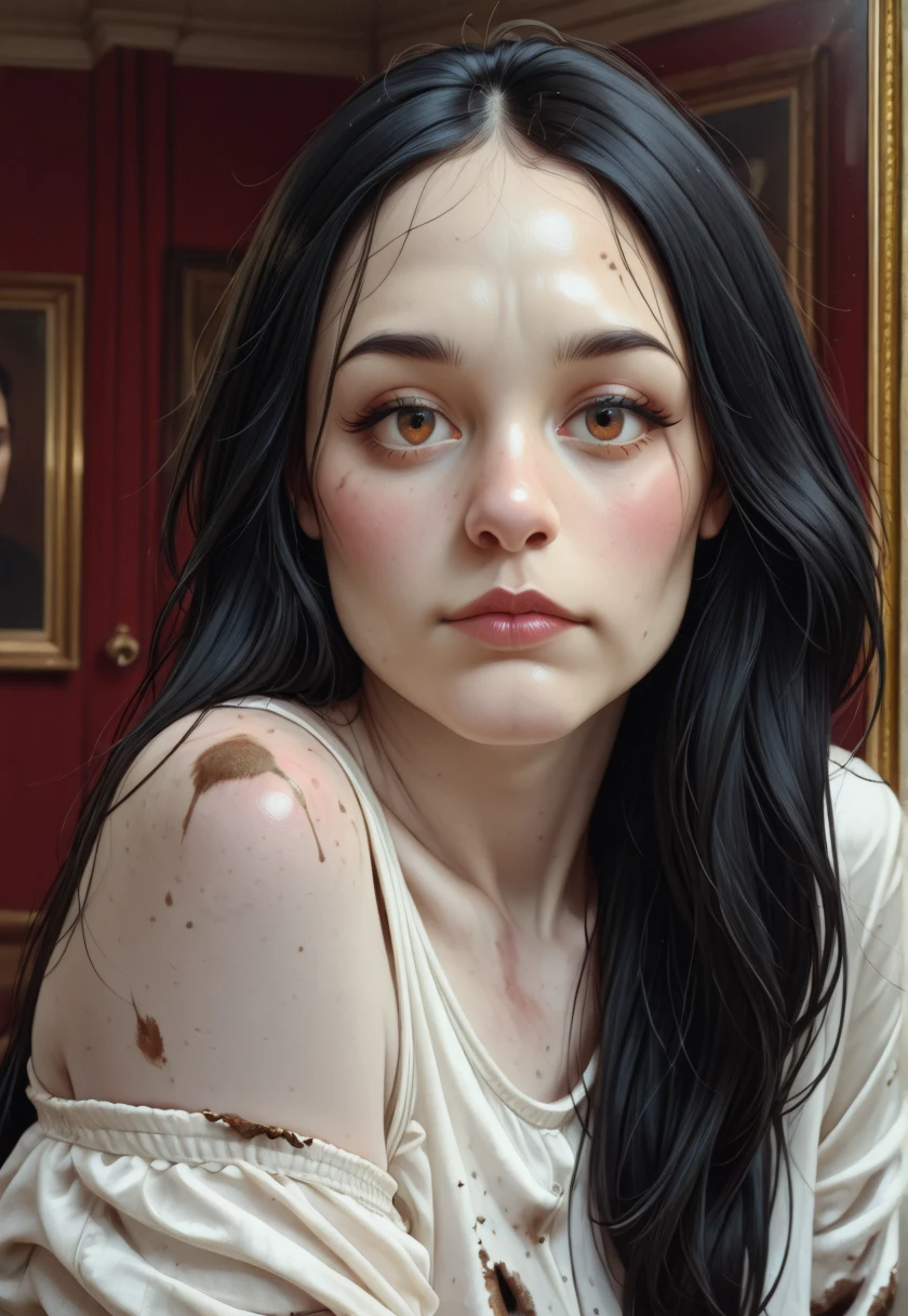 (masterpiece, best quality, highly detailed, realistic), source_photograph, photo portrait of alidd in a off shoulder white outfit, dirty ripped clothes, outside of a Hollywood movie premier, black hair, brown eyes, facing the viewer, very close up, pale skin
<lora:Alice_Liddel_IL:1> alidd