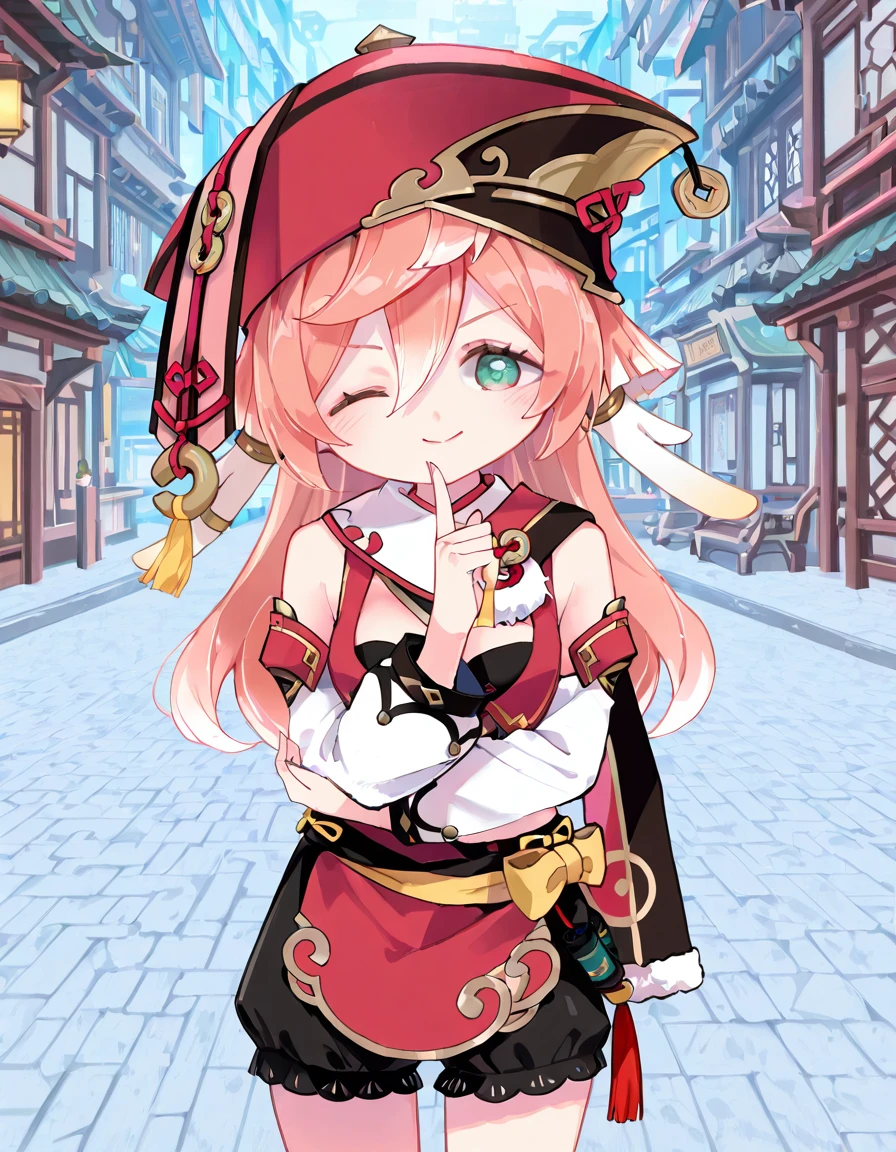 (Masterpiece. The best quality. 8K. Sharp focus. Depth of field, The best shadows. Perfect lighting. HDR. Realistic skin texture. Ultra-detailed background. Detailing). Yanfei. Genshin Impact. snotty sneezing. Snot. Nasal mucus. Snotty spray. Achoo. Sneeze in her hands. Standing. Full body.