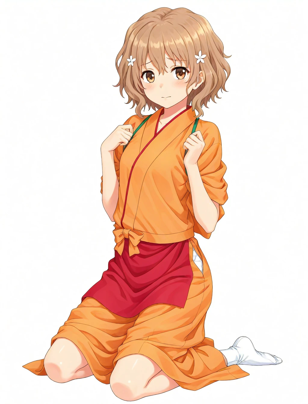 <lora:matsumae_ohana_XL_illustrious-noob_v1:1> 1girl, matsumae ohana, japanese clothes, kneeling,, best quality, masterpiece, high quality, highres, absurdres ,<lora:NoobV065sHyperDmd:1>