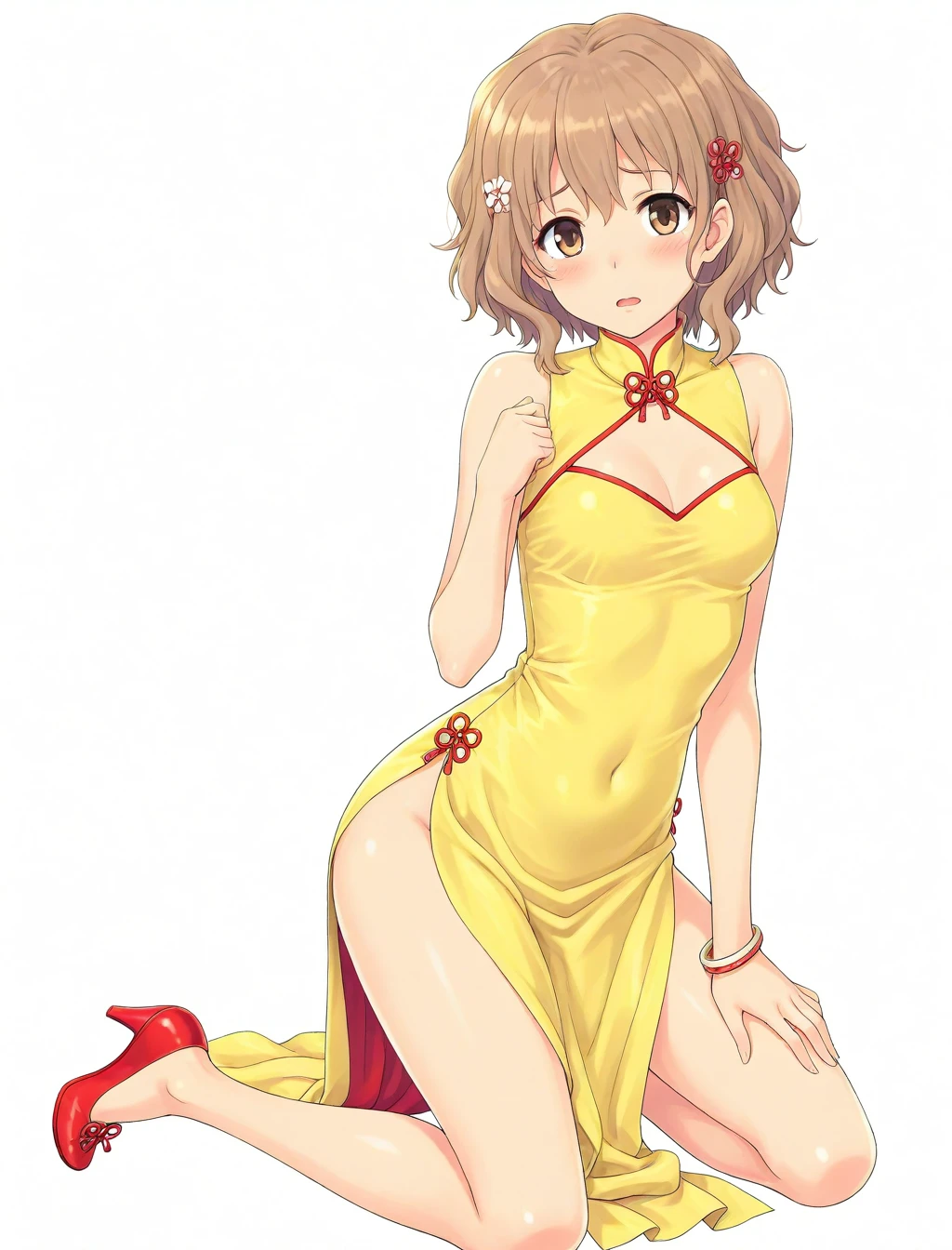 <lora:matsumae_ohana_XL_illustrious-noob_v1:1> 1girl, matsumae ohana, china dress, kneeling,, best quality, masterpiece, high quality, highres, absurdres ,<lora:NoobV065sHyperDmd:1>