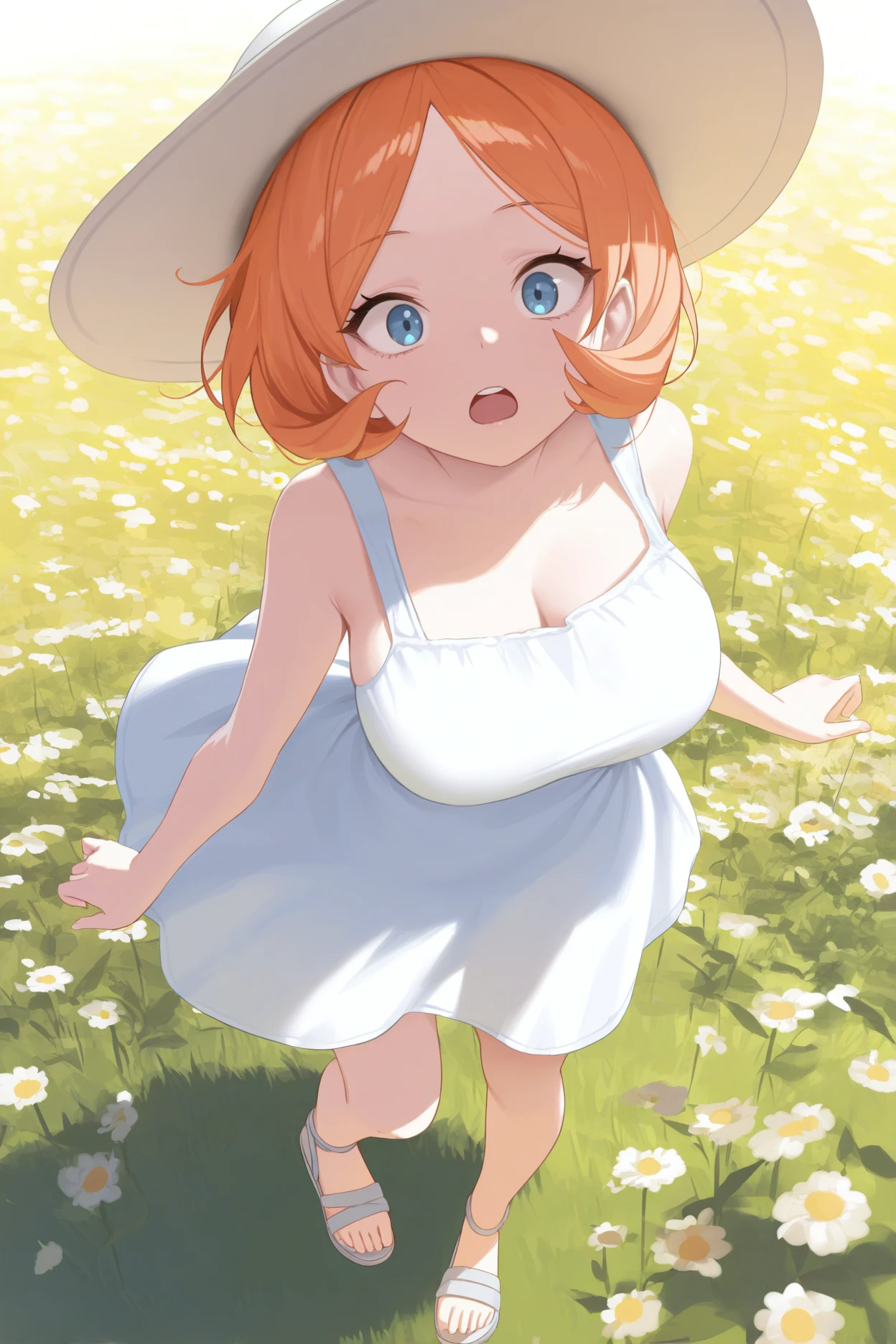 (1 Silence Suzuka running at field), uma-musume, (solo:1.3), orange long hair, (bouncing unaligned huge breasts:1.4), white gym uniform, (tight short black brm:1.8), (cameltoe:1.2), clitoris, (skinny:1.2), inconceivably narrow waist, (bared skinny long legs:1.4), skinny hip, (masterpiece), (perfect anatomy), (nsfw:1.0), (orgasm), nose blush, (screaming), gushing pussy juice, coverd erectile nipples