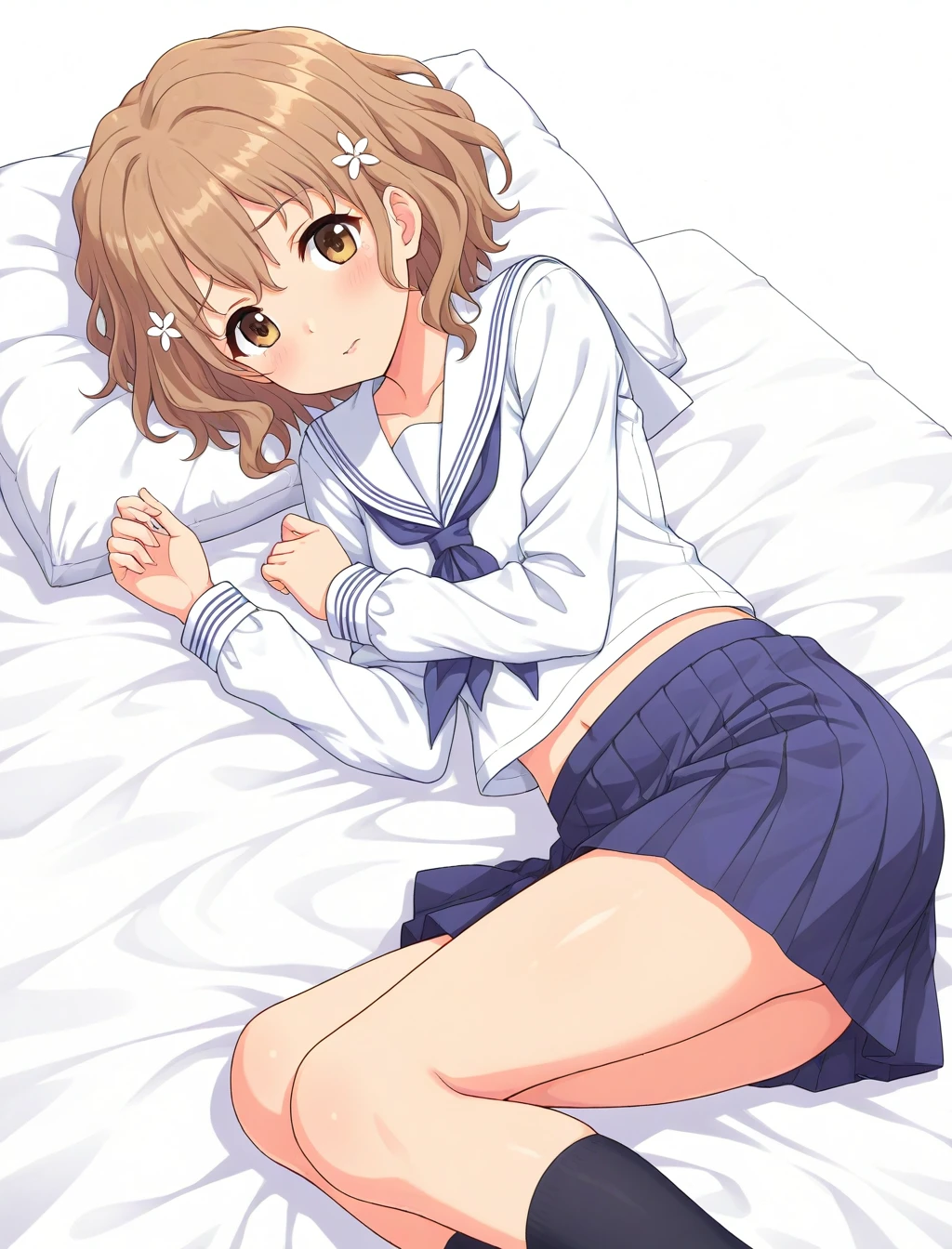 <lora:matsumae_ohana_XL_illustrious-noob_v1:1> 1girl, matsumae ohana, school uniform, on side,, best quality, masterpiece, high quality, highres, absurdres ,<lora:NoobV065sHyperDmd:1>