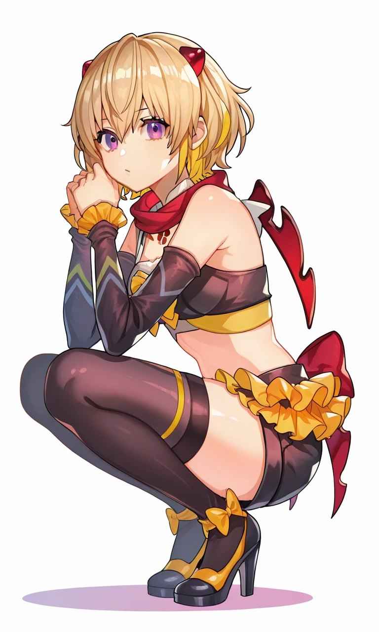 White lingerie,Yellow pubic hair,Aieki Q