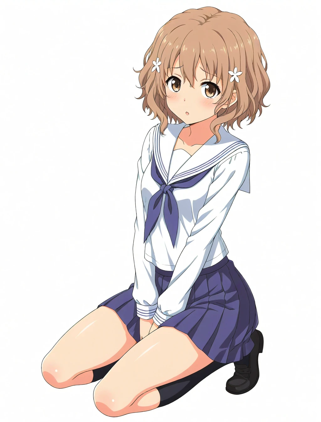 <lora:matsumae_ohana_XL_illustrious-noob_v1:1> 1girl, matsumae ohana, school uniform, kneeling,, best quality, masterpiece, high quality, highres, absurdres ,<lora:NoobV065sHyperDmd:1>