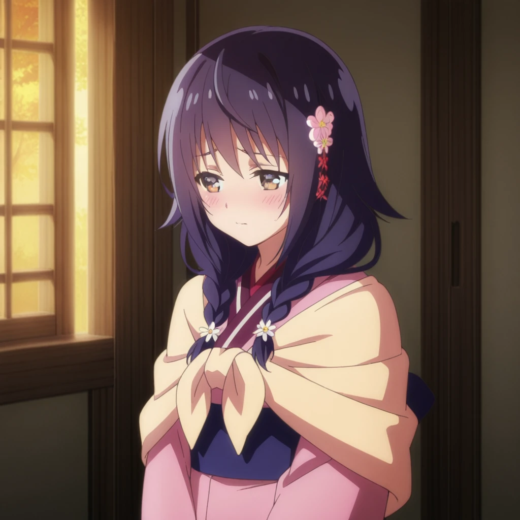 (masterpiece, best quality:1.2), 1girl, solo,penis_shadow, face closeup, scared, shocked, from above, look at viewer, penis_shadow on face, ,japanese clothes,kimono,on stage