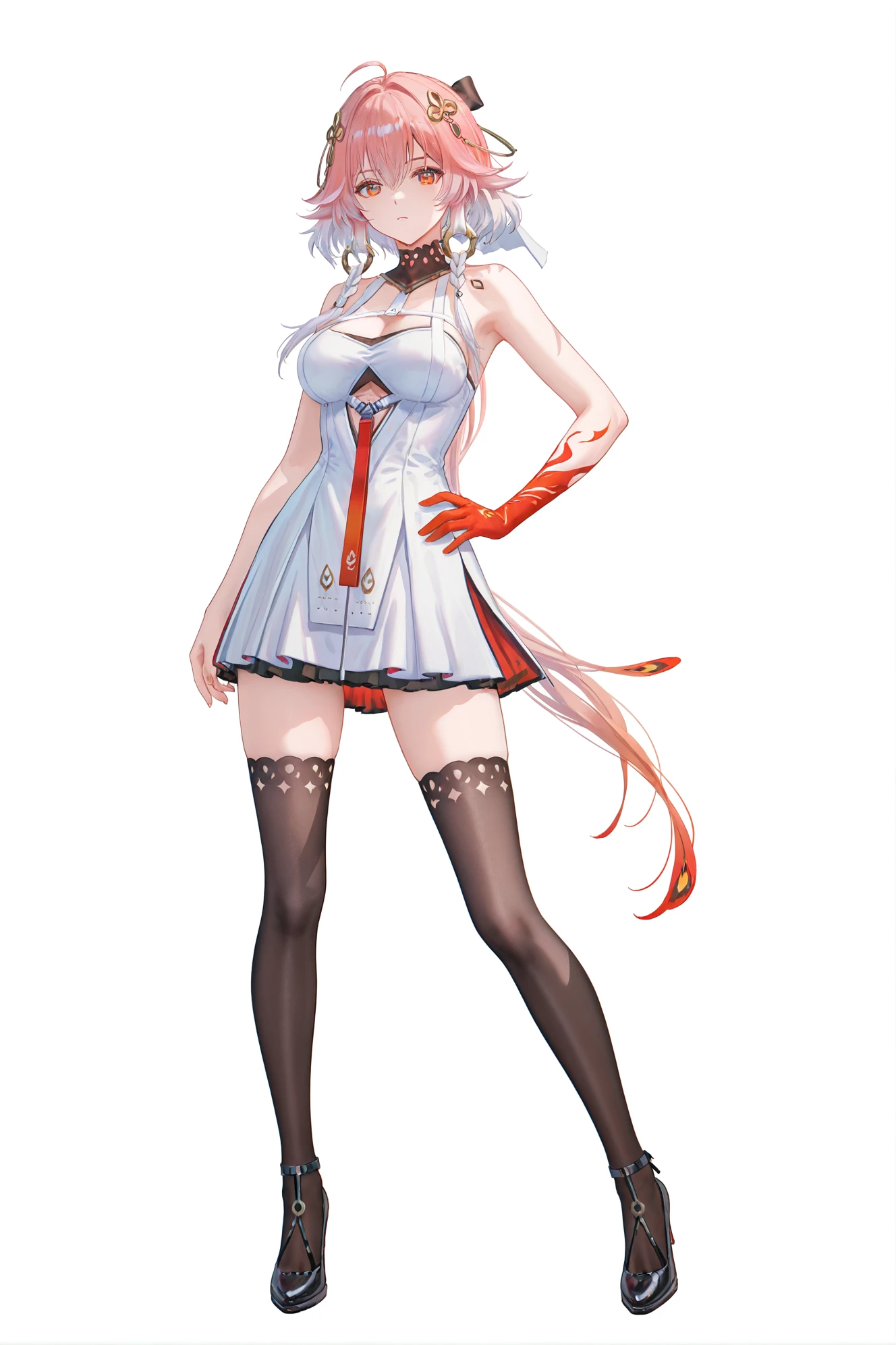 [(white background:1.5)::5], (imid shot:0.95), (full body:1.25), Dynamic angle, (falt color:1.3),colorful,
hu tao (genshin impact), 1girl, boo tao (genshin impact), hat, ghost, tongue out, shorts, brown hair, flower, long hair, tongue, white background, long sleeves, symbol-shaped pupils, hat flower, twintails, looking at viewer, simple background, black shorts, plum blossoms, short shorts, very long hair, black nails, solo, red eyes, black headwear, thighs, smile, nail polish, blush, bangs, jewelry, breasts, red flower, :q, shirt, flower-shaped pupils, multicolored hair
<lora:Fashion Tachie_20230728150705-000018:1>