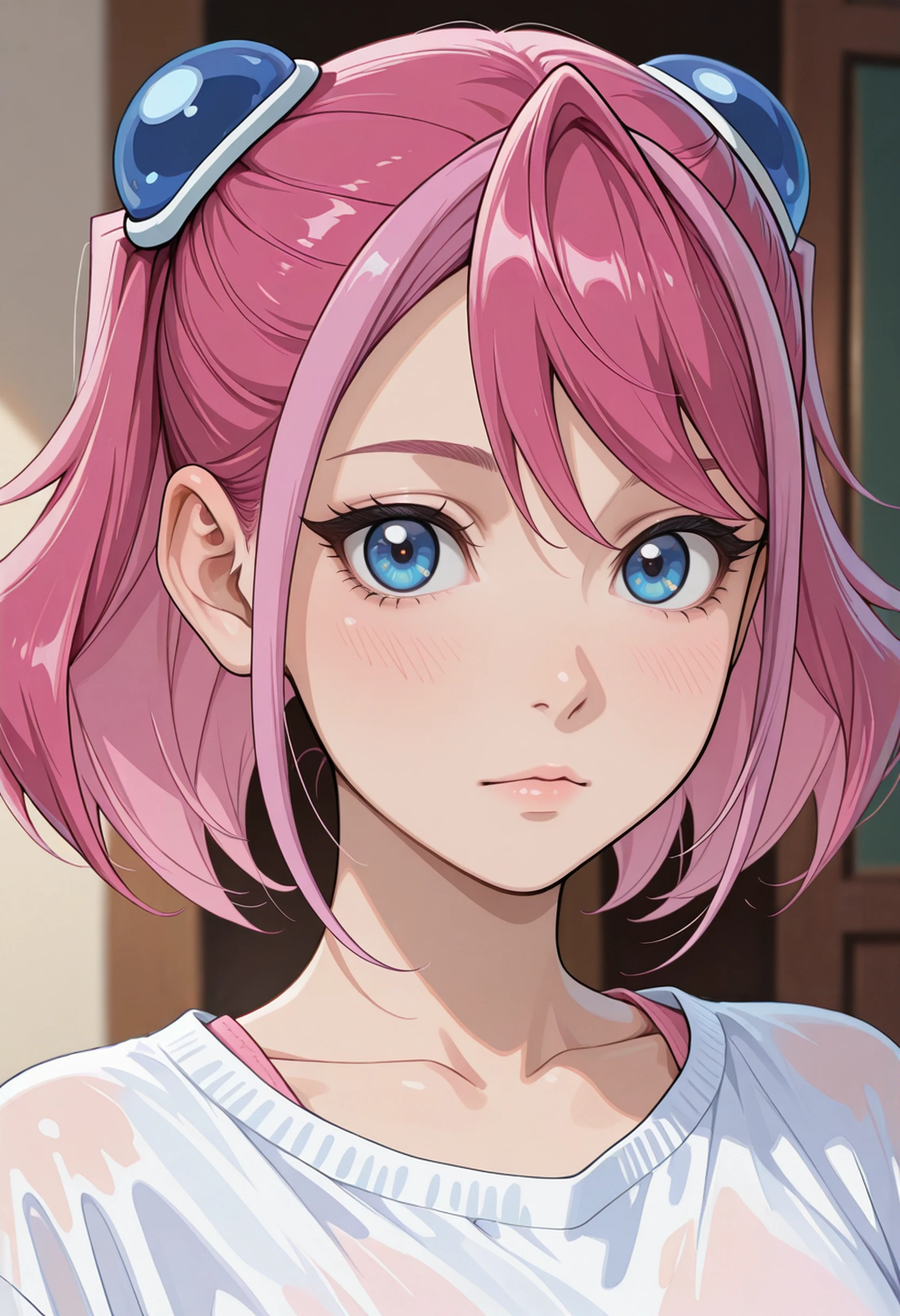 masterpiece, very aesthetic, best quality, absurdres, newest, solo,
<lora:ILYGIZuzu:1>
YGIZuzu, 1girl, pink hair, two-tone hair, short twintails, blue eyes, looking at viewer, portrait