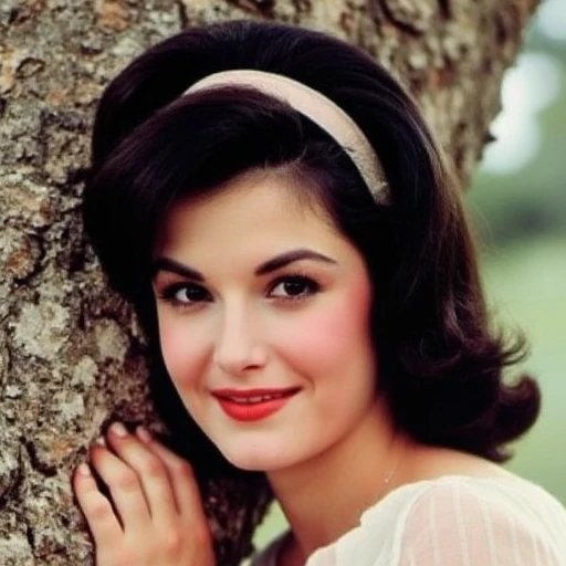 <lora:ewizabettaywow1:0.9> , A Realistic photo of young Elisabeth Taylor woman with Dark Pixie hair style, Beautiful, ((Perfect Eyes)), (detailed face), (smiling), , (highly detailed skin:1.1), Perfect Body, ((wearing a 50s Swing dress)), sexy pose, Professional Photography, soft Lighting, Photorealistic, sunset, ((standing in a garden background)), blurred background, RAW, sharp focus, 8k, high resolution, DSLR, high quality, Fujifilm XT3, grain, award winning, masterpiece,