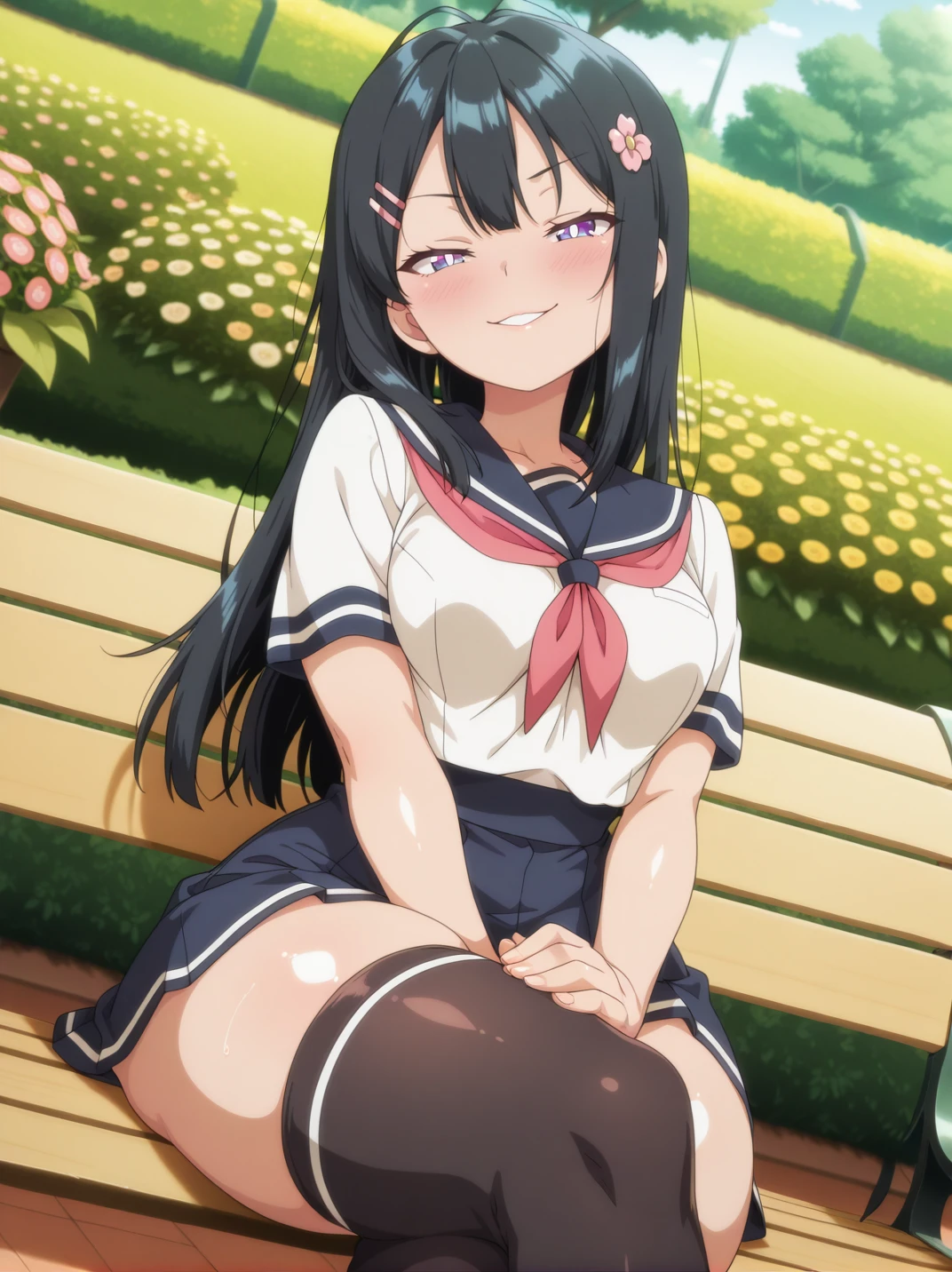 masterpiece, ultra quality, ultra sharp, ultra detailed, 1girl, solo, (good anatomy), haduki kurumi, (tattered torn dripping wet white gym shirt), navy gym pants, animal ears, randoseru, name tag, Japanese anime pose, laugh, BurumaShorts, Buruma, Gym Uniform, (((lying:1.4, spread_legs, legspread, split_legs, spreading legs)), (randoseru backpack:1.4), (((blush, jitome))):1.4, buruma, blue buruma, black buruma, (cameltoe), (tattered torn short sleeve white gym uniform with colored hem, torn clothes), (tiny nipples), (white long loose socks), strong lighting, legspread, bukkake, cum on clothes, cum on legs, cum on buruma, cum on bloomers,
