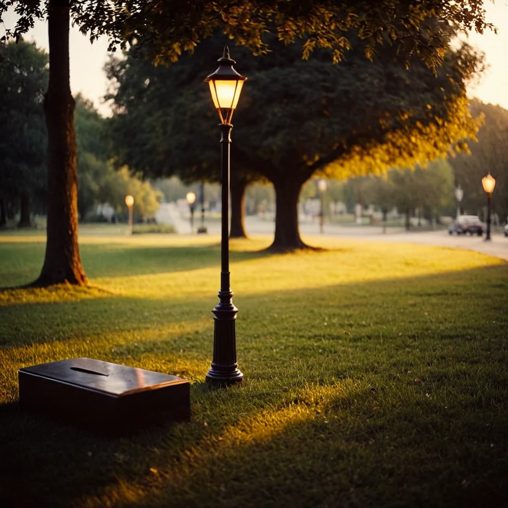 cinematic film still of <lora:warm light style illu v1:1>
3200k, A beautiful cinematic warm light scene of a couple of lights that are on some grass, golden hour, movie themed, sharp, detailed, epic cinematic photography cinematography style, artistic, dramatic light, cinematic color style, Kodak, 35mm film style, 3200k lighting style, warm light style, outdoors, blurry, tree, no humans, depth of field, leaf, grass, plant, nature, scenery, lantern, road, lamppost, path, bush, lamp, flower, light, shallow depth of field, vignette, highly detailed, high budget, bokeh, cinemascope, moody, epic, gorgeous, film grain, grainy