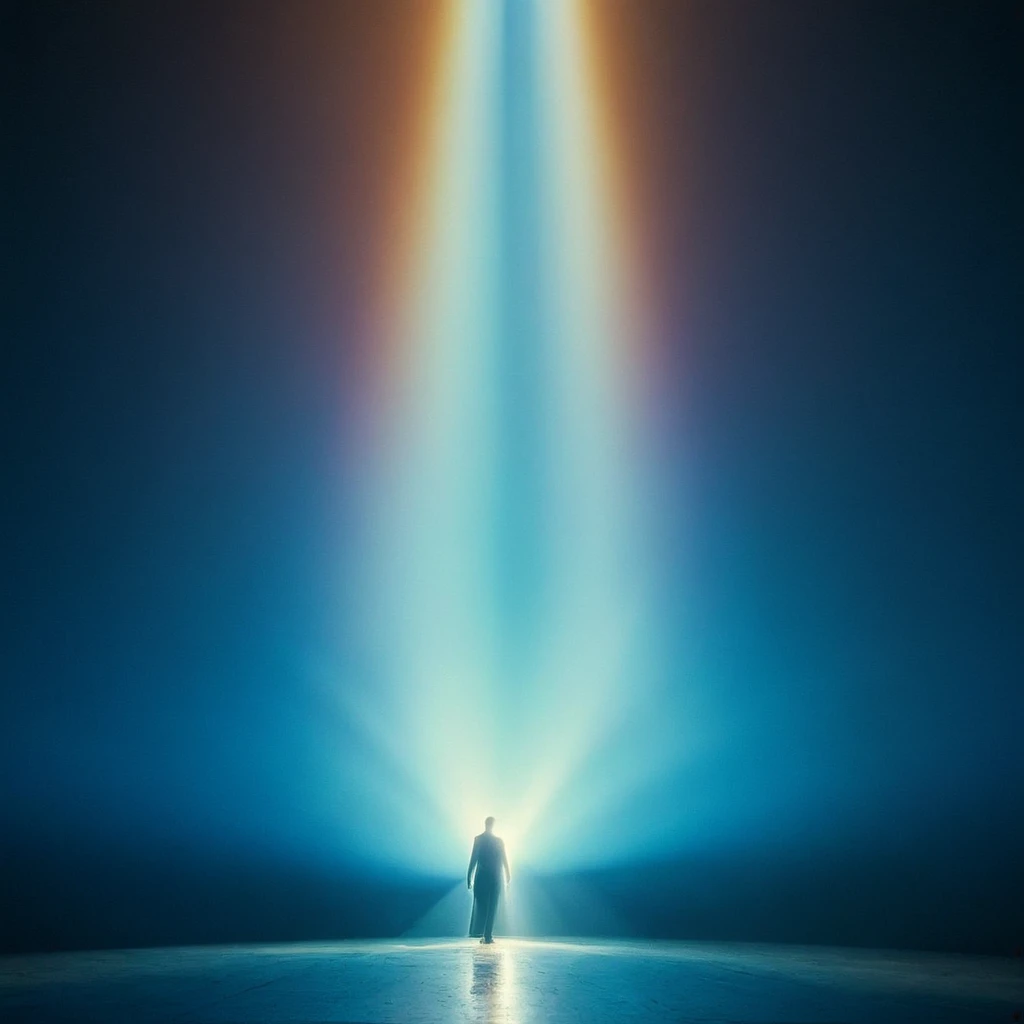 cinematic film still of <lora:volumetric lighting style illu:1>
cinematic a person suspended in deep blue space with Volumetric rays of colorful rainbow light shining in background, detailed background, perfect image, perfect body, perfect anatomy, sharp image, detailed image, contrast, Kodak film, high quality photography, cinematic photography style, Volumetric lighting style, Sunbeam style, crepuscular rays style, god rays style, cinematic rays style, solo, glowing, no humans, blue background, blue theme, colorful, scenery, space, falling, Volumetric rainbow light, Volumetric space light, shallow depth of field, vignette, highly detailed, high budget, bokeh, cinemascope, moody, epic, gorgeous, film grain, grainy