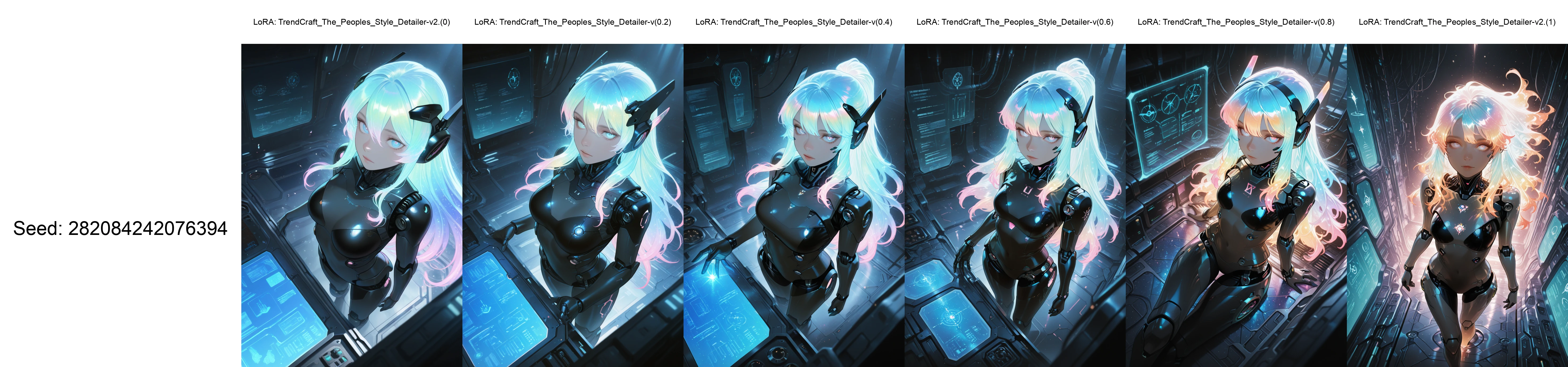 lazypos, science fiction, 1girl, android, holographic interface, glitter, light particles, faint lighting, glowing, ethereal, neon hair, glowing hair, long hair, looking at viewer, relaxing, from above, dynamic angle