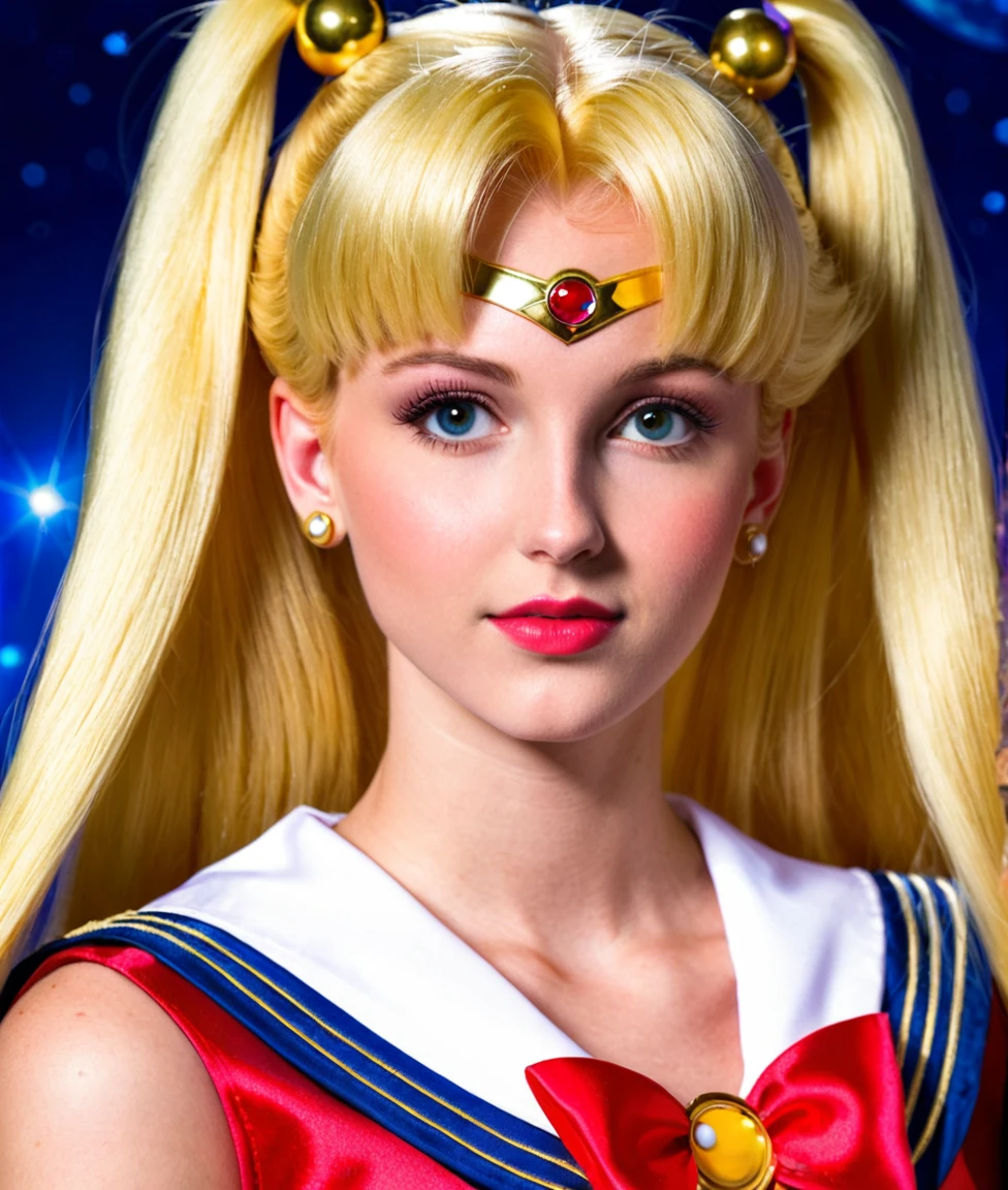 the sailor moon, Sailor Moon style, Beautiful, moon princess, blond-haired princess, portrait of magical girl,