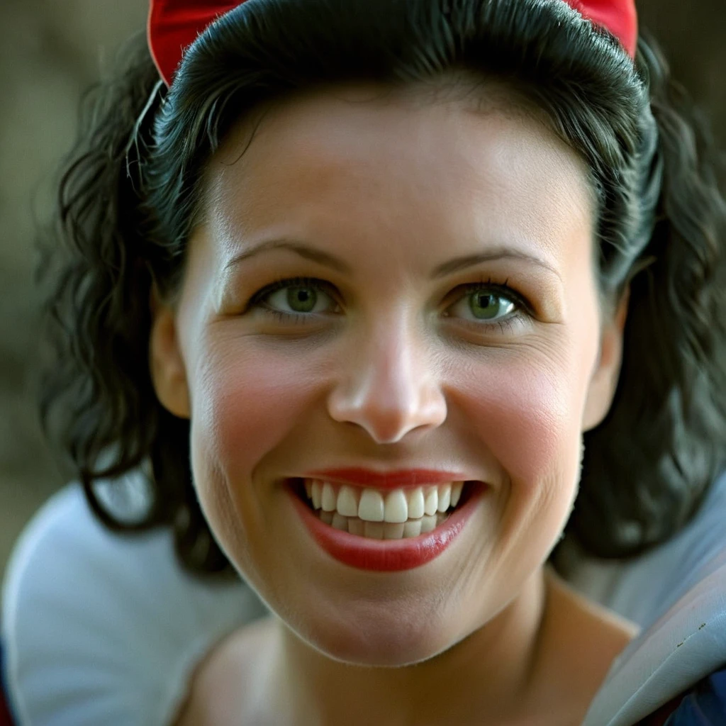 cinematic film still of <lora:Snow White illu v1:0.7>
Snow White a closeup of a hot young woman with a pink lips and a smile on her face In 1500s 15th Century, 1girl, solo, looking at viewer, smile, open mouth, black hair, green eyes, teeth, lips, portrait, close-up, realistic, photorealistic
, shallow depth of field, vignette, highly detailed, high budget, bokeh, cinemascope, moody, epic, gorgeous, film grain, grainy