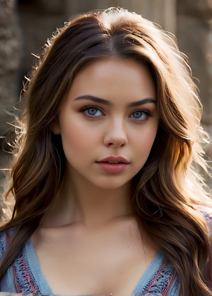 Photorealistic, ultra-detailed, Beautiful woman, portrait photo, Solo, cosplaying a teacher, winter scene, bright scene, bright morning, The essence of real life, brunette colour hair, twenty years old, cheerful , show medium cleavage, flashlights, Crystal clear sky, analogue style, film grain, Best shadow, primitive, Instagram LUT. portrait sophie mudd, thick neck, 19 year old female model, latina, angelawhite, violet myers, 22 years old, 21 years old, profile image, italian, italian latina, Alycia Debnam-Carey, hazel eyes, realistic, post-processing, maximum detail,