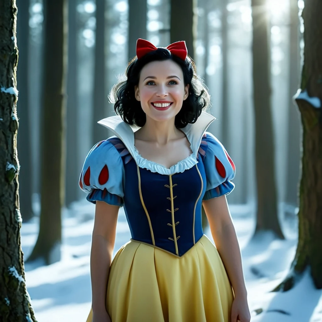 UHD, 4k, ultra detailed, cinematic, a photograph of <lora:Snow White illu v1:0.6>
Snow White a cartoon woman smiling in the woods, epic, beautiful lighting, inpsiring