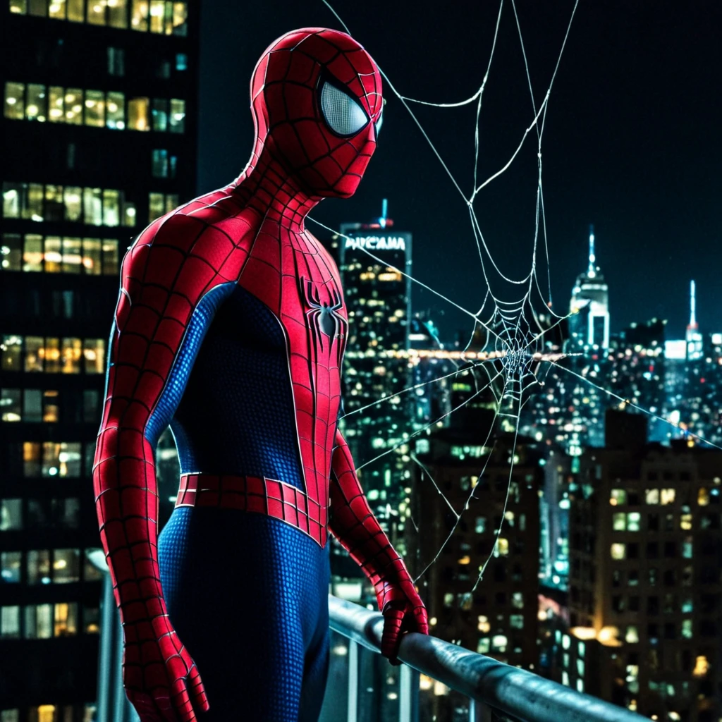 UHD, 4k, ultra detailed, cinematic, a photograph of <lora:Spider-Man pony v1:1>
Cinematic Spider-Man style a spider - man in a suit stands in front of a city at night, cinematic film style, perfect cinematic image, perfect body, perfect anatomy, sharp cinematic image, detailed cinematic image, Kodak cinematic film color style, high quality film photography style, motion picture film style, Spider-Man style, solo, upper body, mask, bodysuit, night, building, city, cityscape, superhero, red bodysuit, photo background, spider web print, spider-man, outdoors, looking at viewer
, epic, beautiful lighting, inpsiring