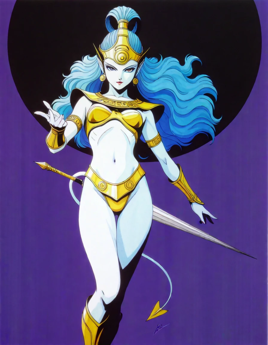 <lora:Fantasy_art_XL_V1:0.9><lora:HeavyMetalStyle-000009:0.9>taarna,(white)(hair, lips, eyes , <lora:xl_more_art-full_v1:0.5>Art by Frank Frazetta, Frank Frazetta Art Style, taarna holds her sword to the side as lightning strikes the blade and flashes all around <lora:more_details:0.4> <lora:Fantasy:0.2>