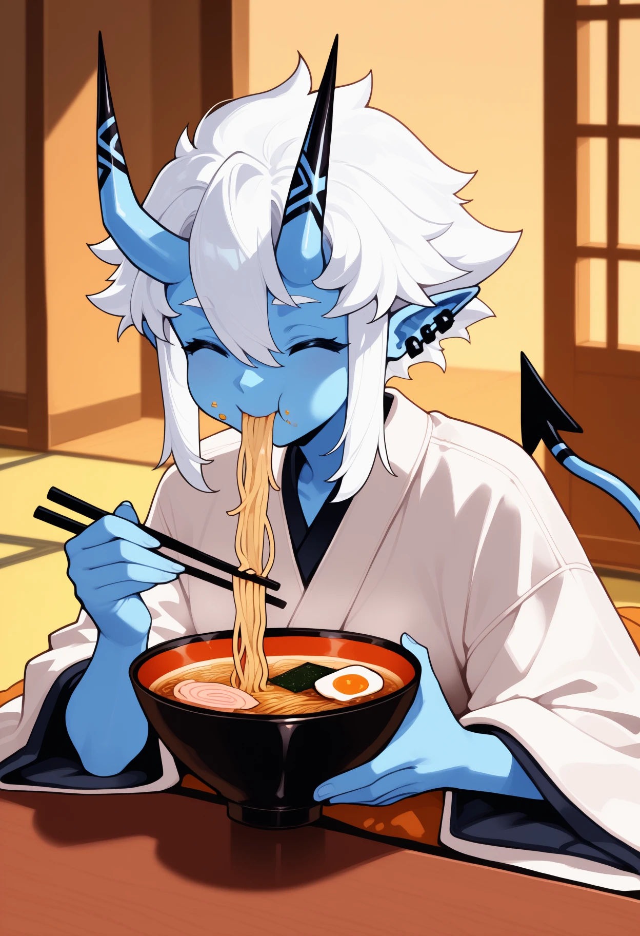 masterpiece, best quality, evangelion kaworu nagisa, kaworu nagisa, sexualized kimono clothes, nsfw, red eyes, seductive, hot, seductive face, bukkake, cum dumpster, sex slave, blowjob, face covered in cum, cum eating, drinking cum, holding a big bowl of cum, surrounded by black men dicks, black men dicks, very big dicks
