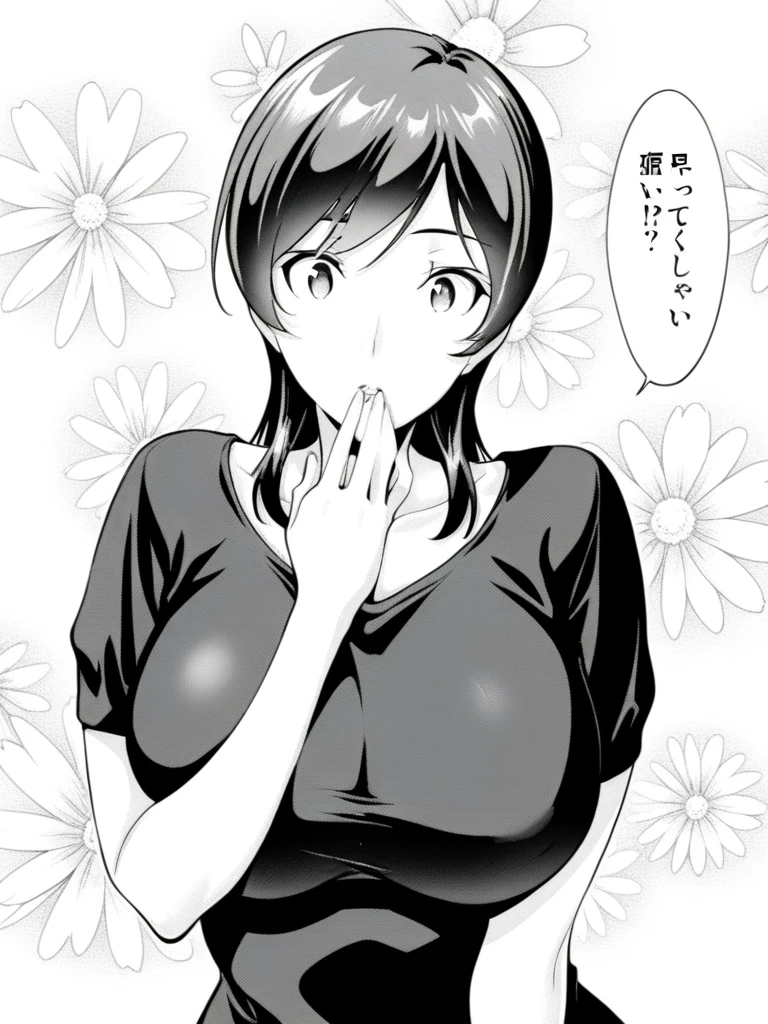 、(masterpiece、Highest quality)、Highest quality, Ultra-high resolution, (((masterpiece))), alone, Sweat、Big eyes, Composition from the front、Shortcuts、Embarrassed face、Blonde Hair、Short back hair、Monochrome、Pencil drawing、comics、Bathroom、Shower scene、 exposed、Completely naked、pubic hair、belly button、Large areola、Nipples、short hair