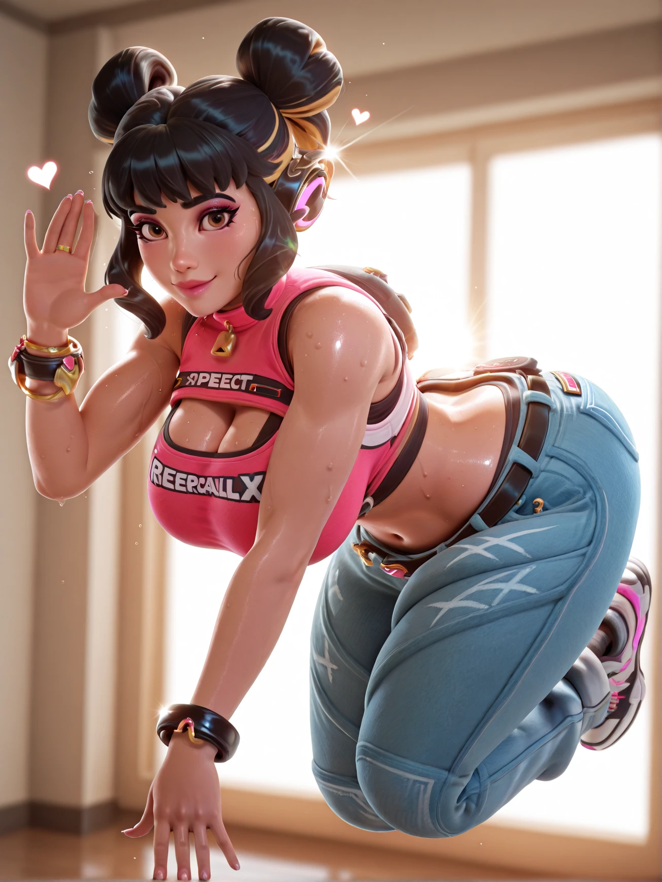 1 chica, katara, el 12, solo, ((completamente desnudo )), pelo largo, pelo despeinado, without bra, Hermosos pechos, pezones erectos perfectos, Mirando al espectador, fondo azul, pelo negro, fondo sencillo, dos lados hacia arriba, turtleneck, blue eyes, (Sonrisa feliz), Hermosos labios, sonrisa seductora, ligeramente excitado sexualmente, voyeurism, cinta, hair cinta, golpes, yellow pink micro turtleneck sweater, parte superior del cuerpo, parted golpes, pink cinta, yellow micro ribbed sweater, dos colas, nariz, cuerpo joven perfecto, piernas perfectas, bonitas piernas, beautiful pussy, (perfecto hermoso culo), (((Piel aceitada y brillante))), ((labios vaginales detallados)), NSFW, pose seductora, Globos de color amarillo rosa alrededor, (Erotic Fantasy), 8K.