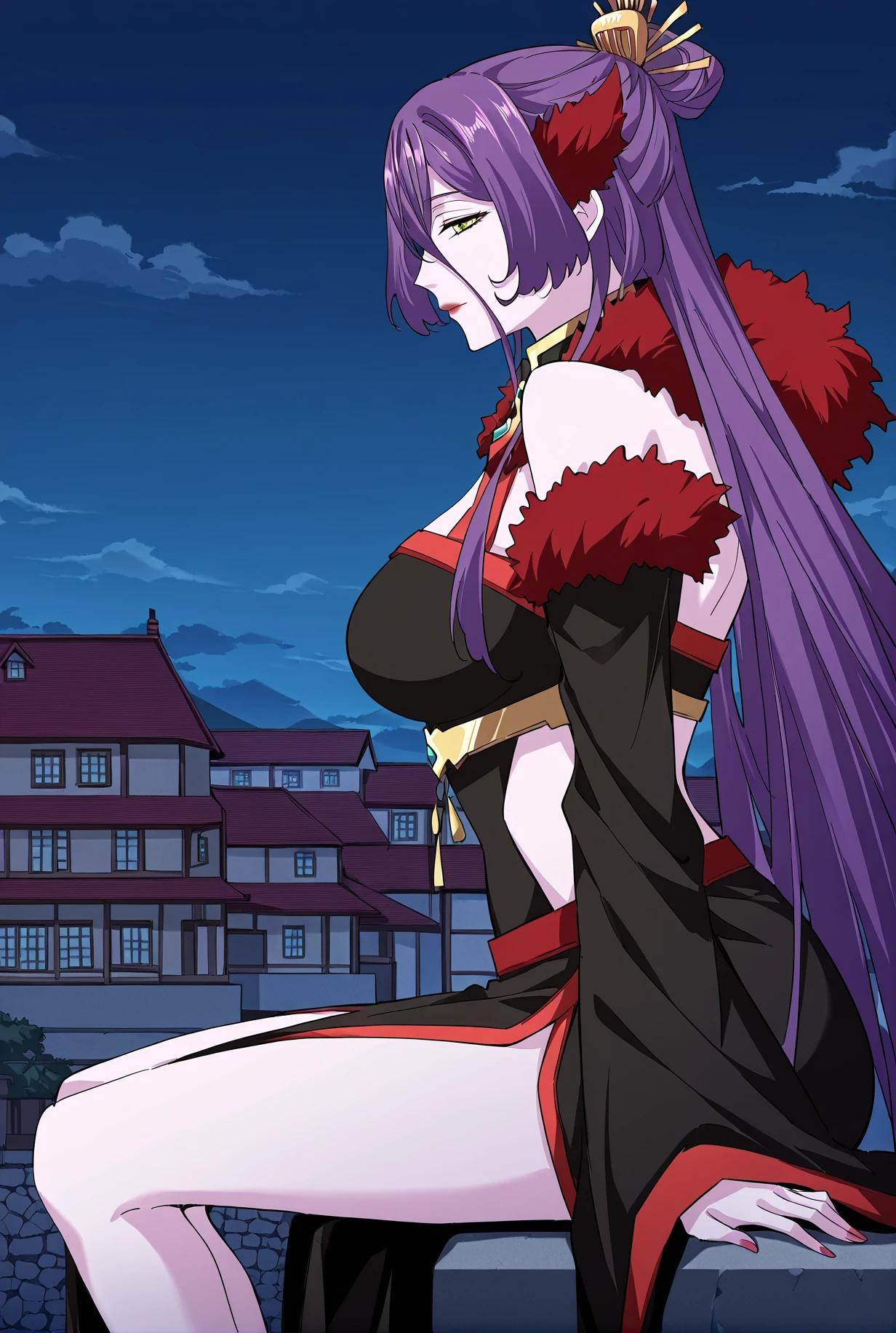 Saeko Busujima, una mujer con sombrero rojo y vestido rojo, la catrina, (dia de los muertos), ( dia de los muertos ), ( ( dia de los muertos ) ), dia de los muertos, dia de los muertos!!