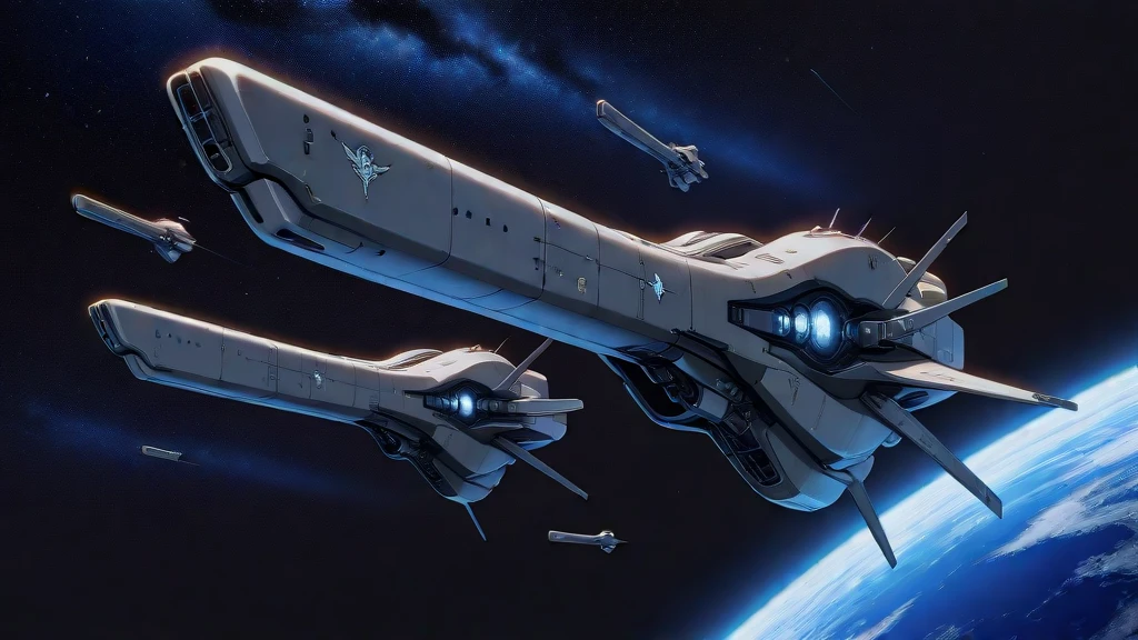 masterpiece, best_quality, very_aesthetic, highres, absurdres, ultra detailed,
<lora:negXL:0.5> <lora:LOGH_Imperial_Warships_IL:1> starry sky, earth \(planet\), emblem, no humans, science fiction, spacecraft, , machinery, logh, imperial_Warships