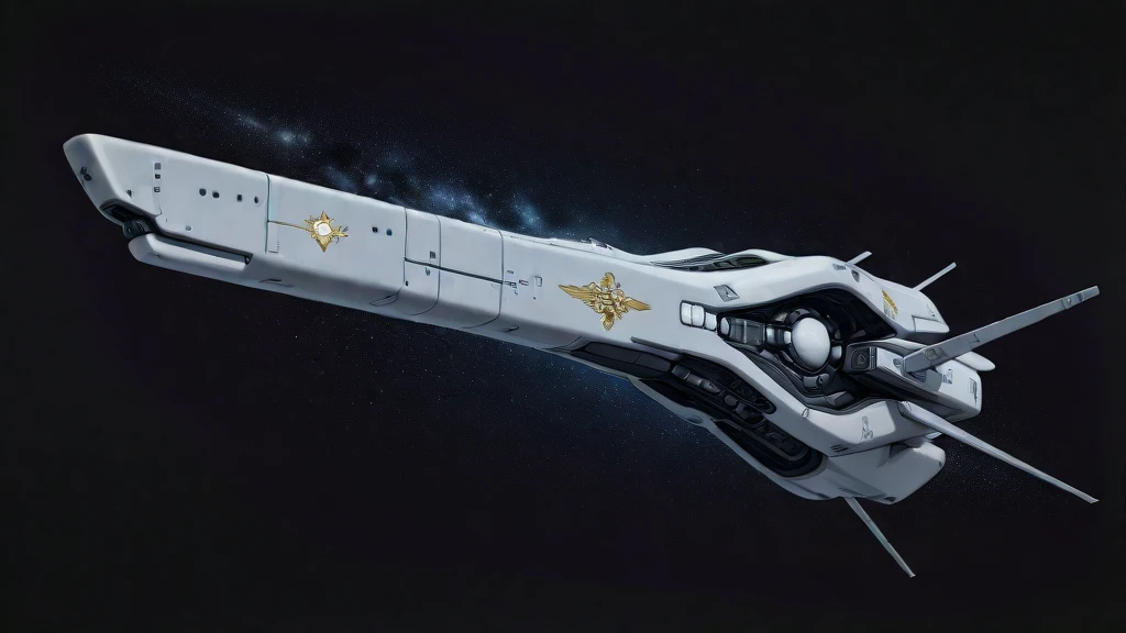 masterpiece, best_quality, very_aesthetic, highres, absurdres, ultra detailed,
<lora:negXL:0.5> <lora:LOGH_Imperial_Warships_IL:1> starry sky, no humans, science fiction, spacecraft, , machinery, logh, imperial Warships emblem, gray,black,white