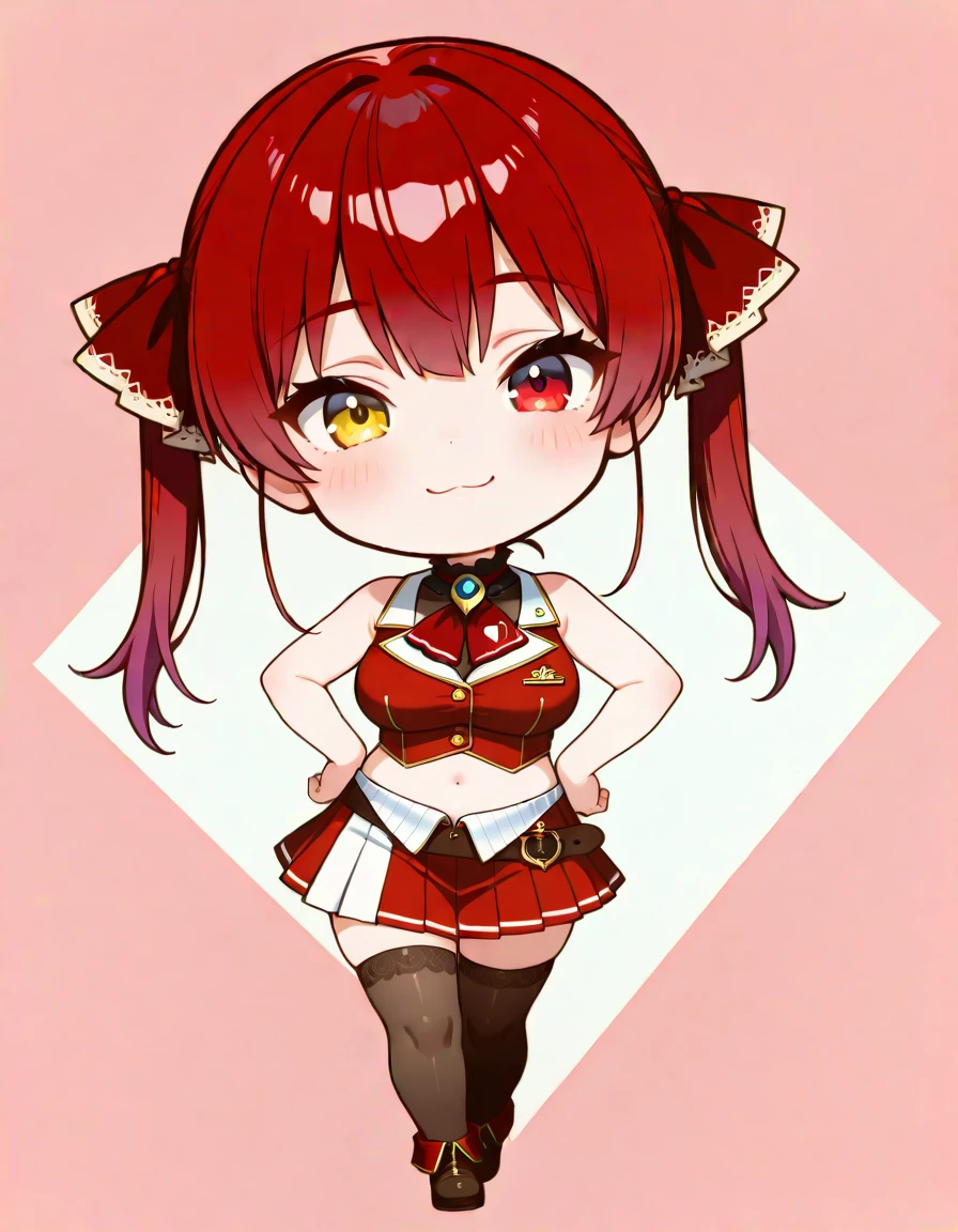 masterpiece, best_quality, very_aesthetic, highres, absurdres, ultra detailed,
<lora:negXL:0.5> <lora:chibi_IL_MIX:1> chibi, solo, simple background (*ï¼Ïï¼¼*) , hololive, houshou marine \(1st costume\), hololive