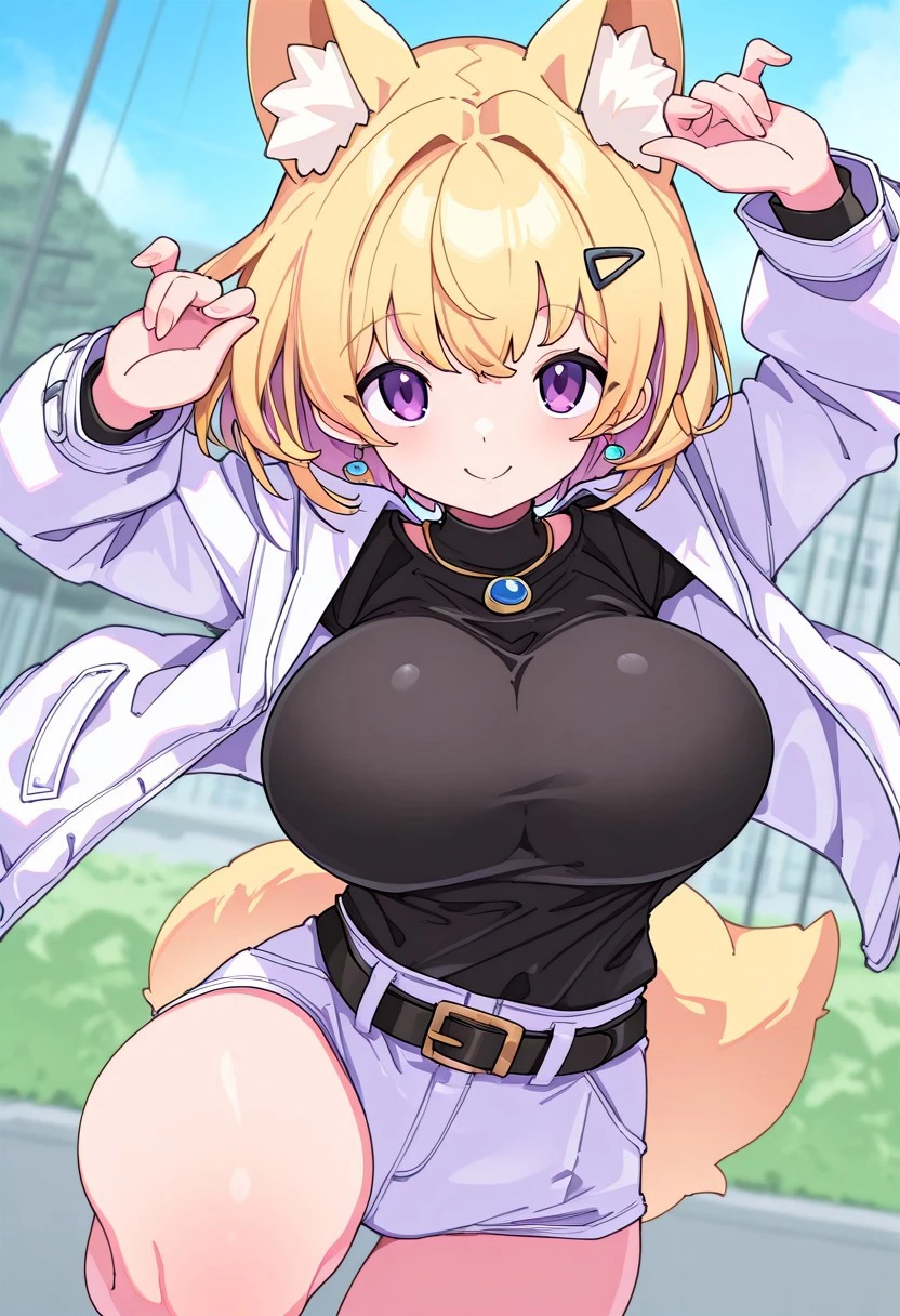 short beautiful young adult women, fox girl, chubby, plus size, tan skin, blue eyes, freckles all over body, short pixie cut hair, messy hair, pink hair, big round glasses, celestial witch, space,