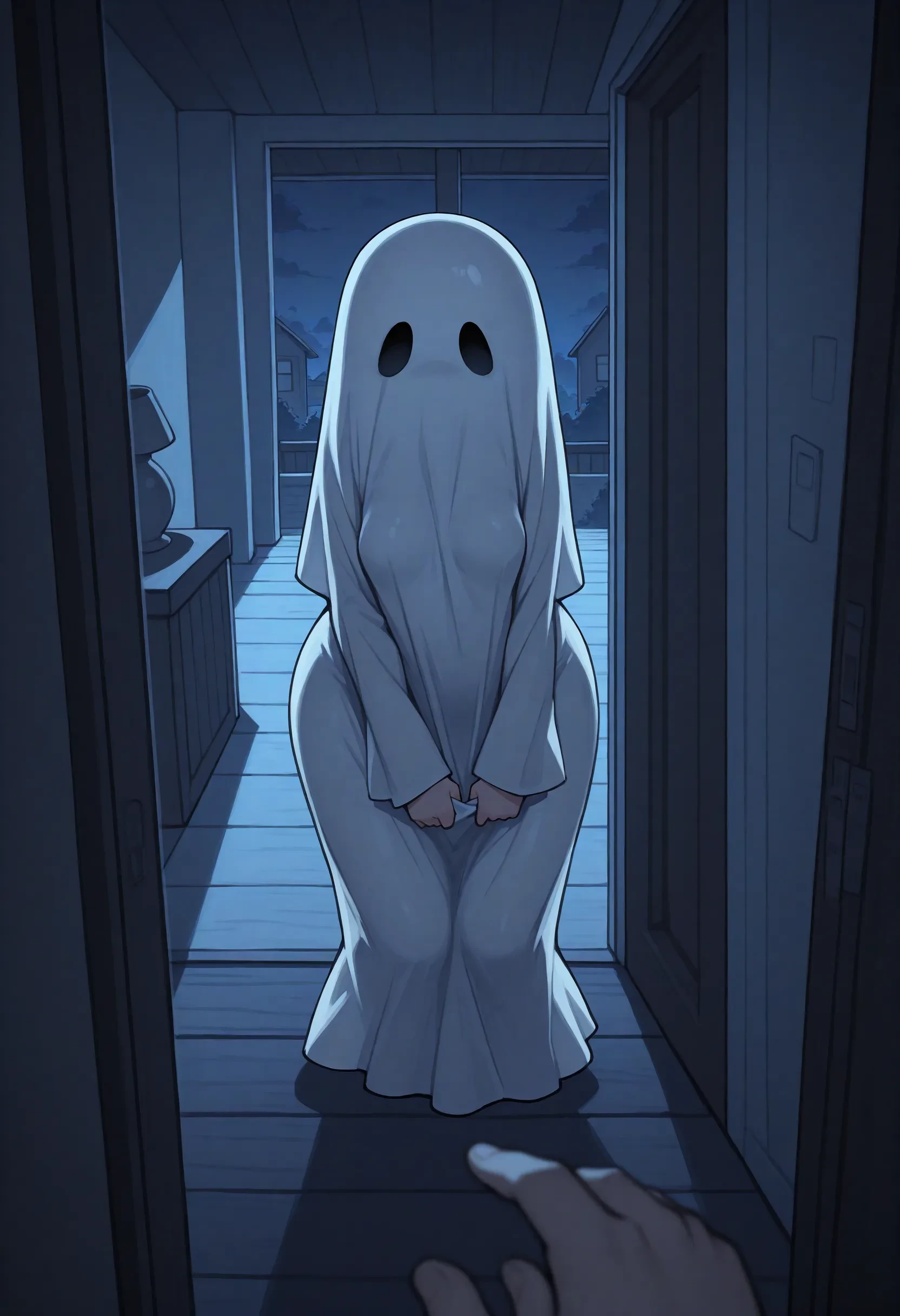 (masterpiece, best quality), 1girl, <lora:ghost_costume:1> ghost_costume