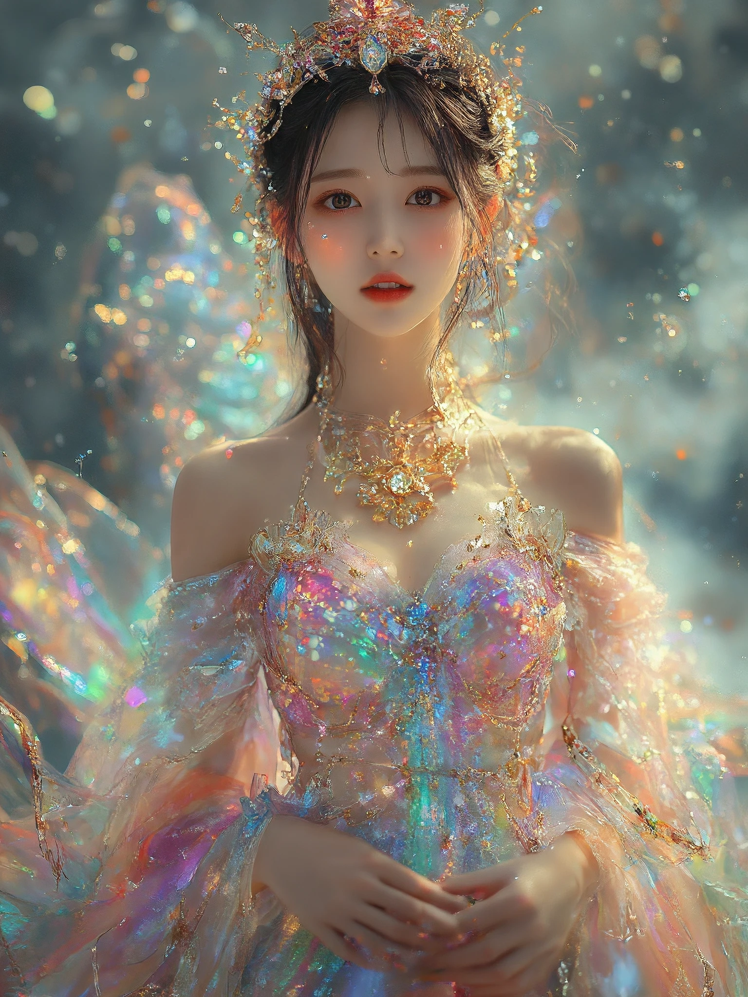 Flux.1-princess with fairy dress and crown-light particle effects v1.0