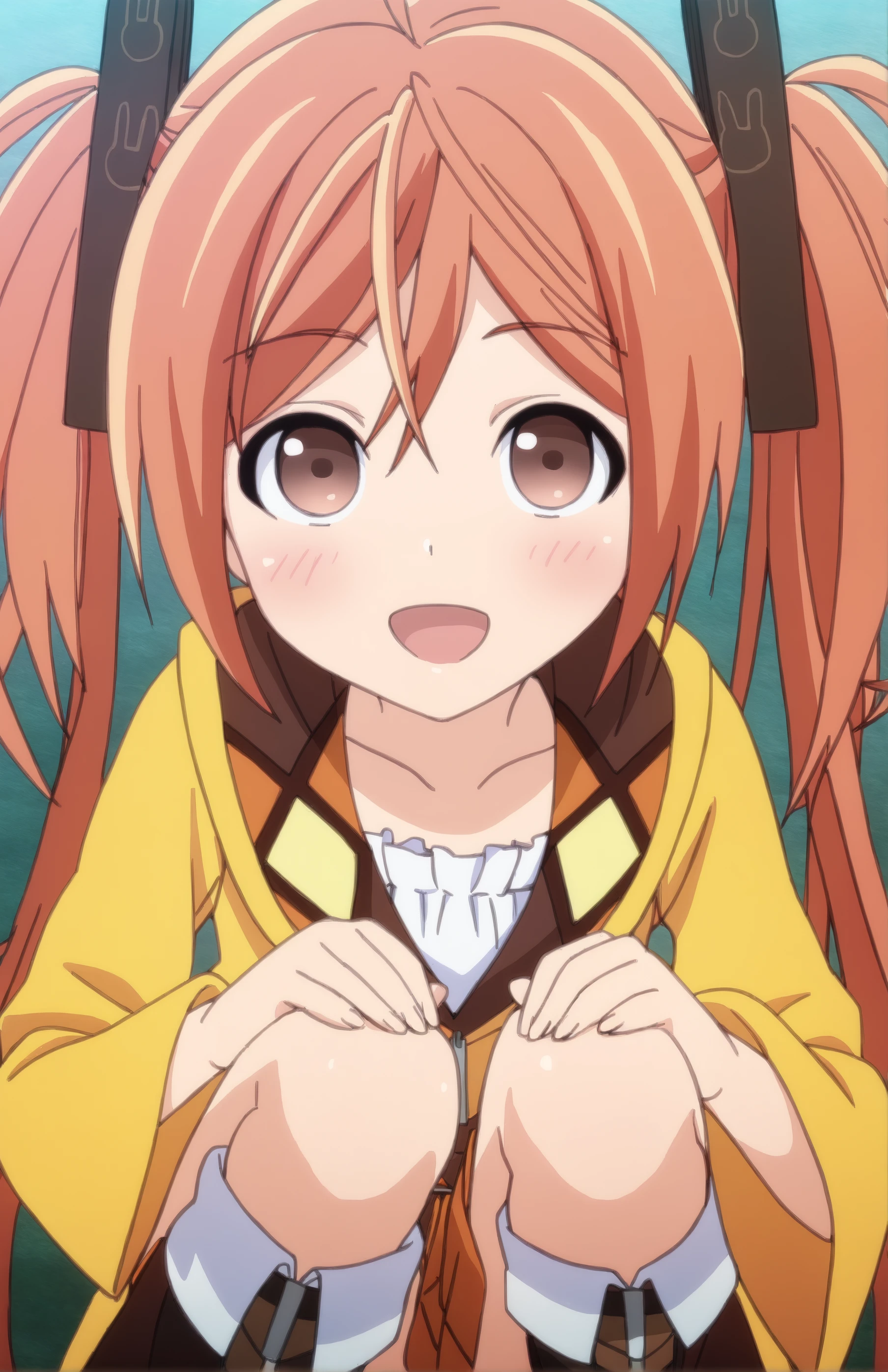 Score_9, Score_8_up, Score_7_up, Score_6_up, Score_5_up, Score_4_up, source_anime, anime style, anime screencap, 1girl, enju aihara, cute, cum on mouth, upper body
