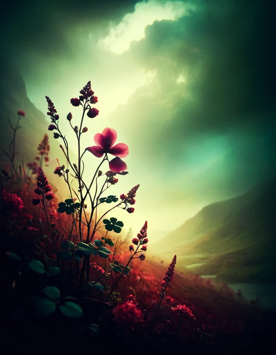 stylized by Anna Dittmann, Sturdy (ral-drkatmsphr:1.1) , traditional Irish background, Arcane flora, authentic, <lora:ral-drkatmsphr-sdxl:1.1>, modified, contemporary fine detail, located artistic, rich vivid colors, delicate, handsome, great composition, vibrant, full color, cinematic light, imposing