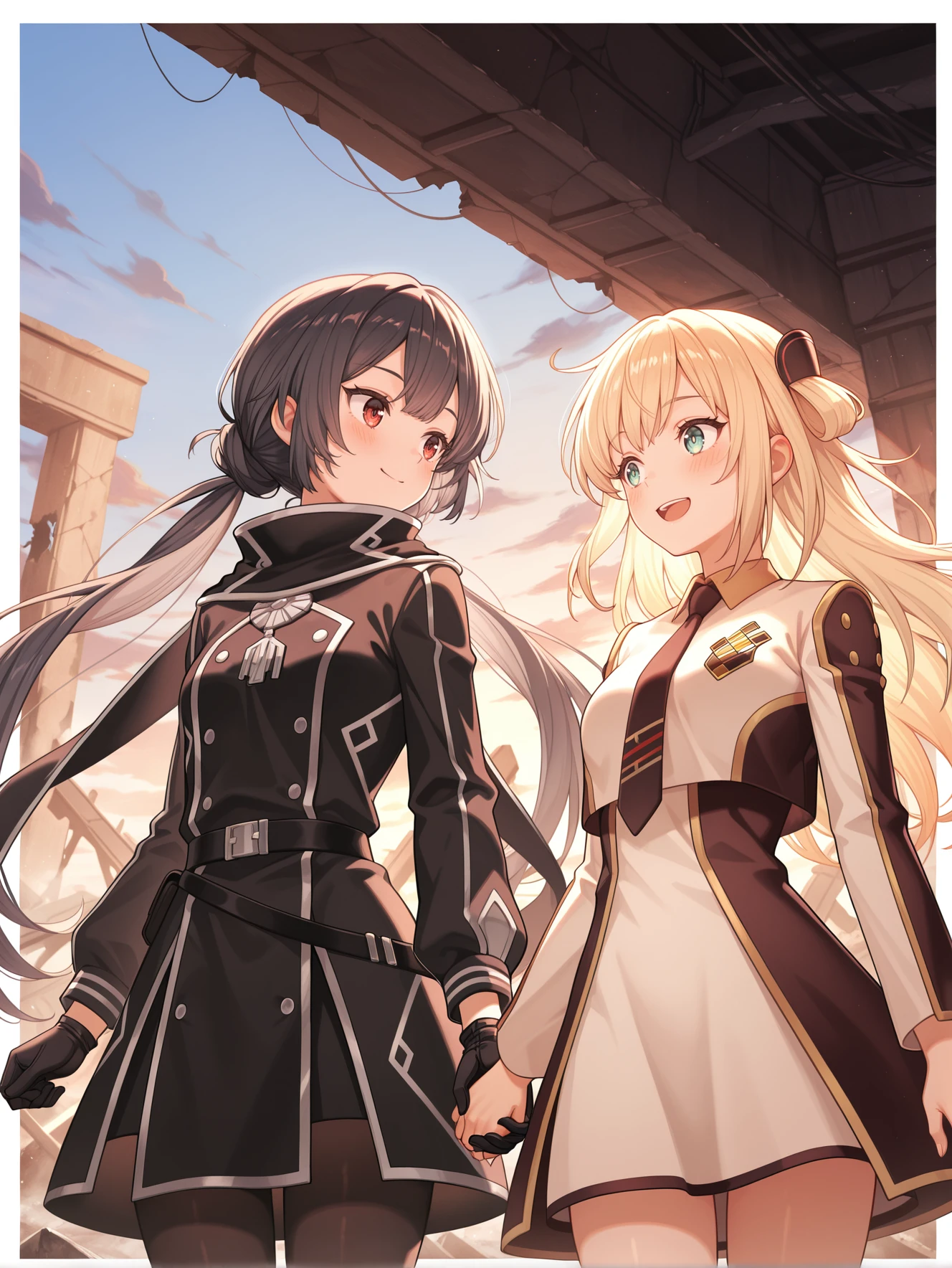 Yu-Gi-Oh! - Sky Striker Ace - Raye & Roze (閃刀姫－レイ & ロゼ) All in one? with TV Style illus/PonyXL v1.0-illusXL 50% work