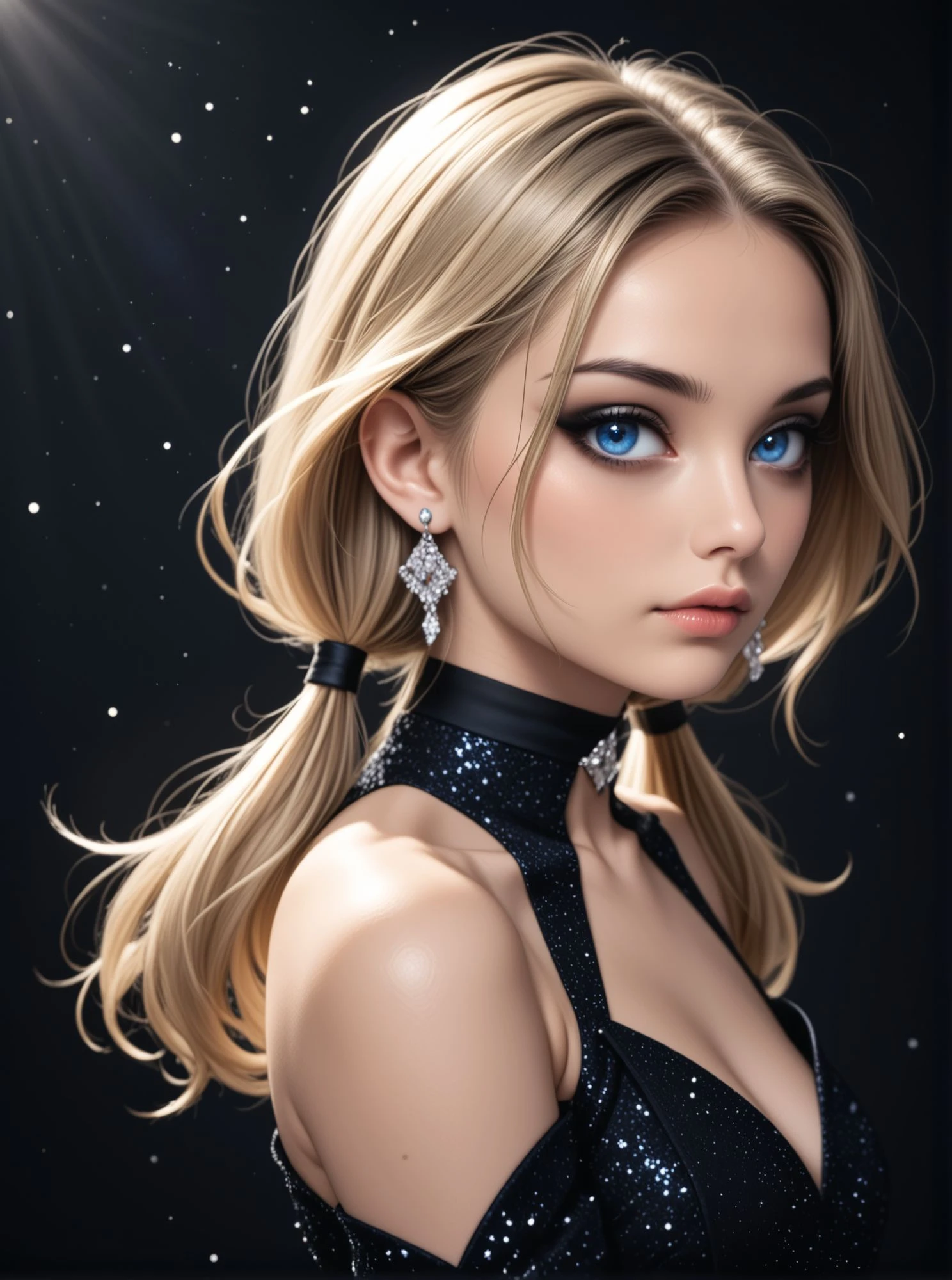 Buffy Tyler, wearing honey costume transparent. professionally retouched, soft lighting, realistic, smooth face, perfect eyes, sharp focus on eyes, 8 k, high definition, insanely detailed, intricate, elegant. against the background of the ballroom.
