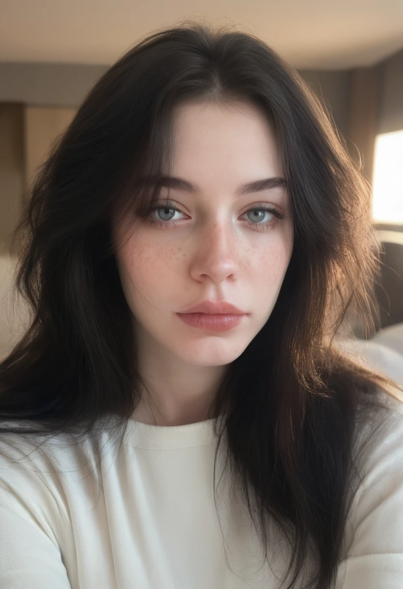 score_9, score_8_up, score_7_up, score_6_up, masterpiece, best quality, amazing quality, rsgrl, russian girl, cute russian girl, 1girl, solo, looking at viewer, short hair, black hair, dress, jewelry,  shoulders, collarbone, upper body, flower, earrings, parted lips, lying, teeth, sleeveless, on back, necklace, black dress, black eyes, arm up, fingernails, lips, sleeveless dress, rose, white flower, feathers, nose, realistic, white rose, cage, black feathers, feather trim, birdcage, black theme