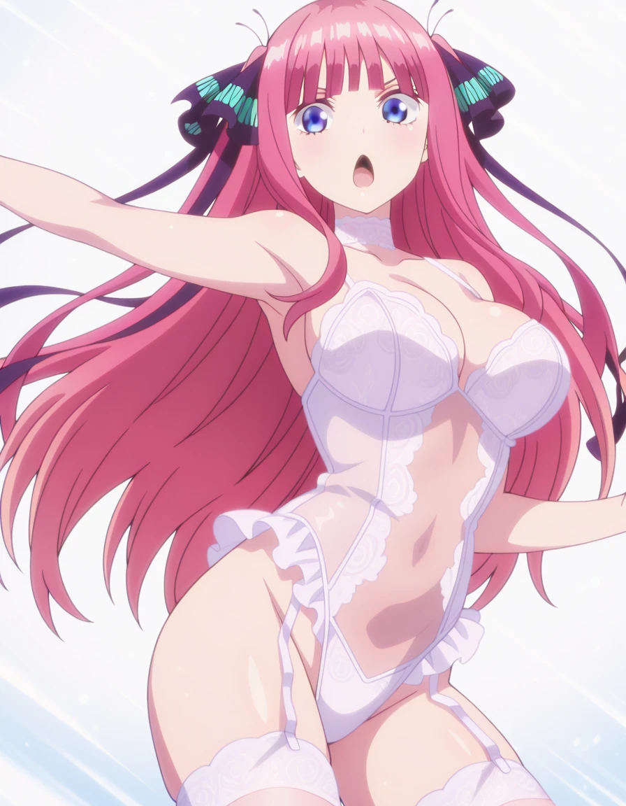 (masterpiece:1.4), (highest quality:1.4), (High resolution:1.4), ((Yuna)), High Body, long legs, big breasts, cleavage, (good:1.6, very transparent,It has a detailed design), Beautiful torso, thin waist, (showing off mini panties:1.6, very transparent),(pussy juice:1.4), Lying lewd pose,smile,